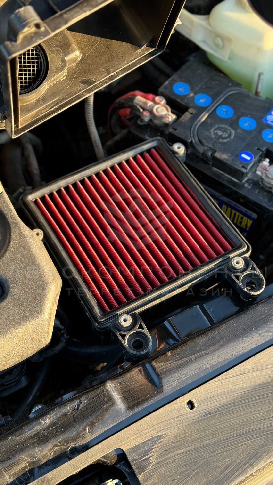 Фильтр нулевого сопротивления (нулевик) в штатный корпус (красный)