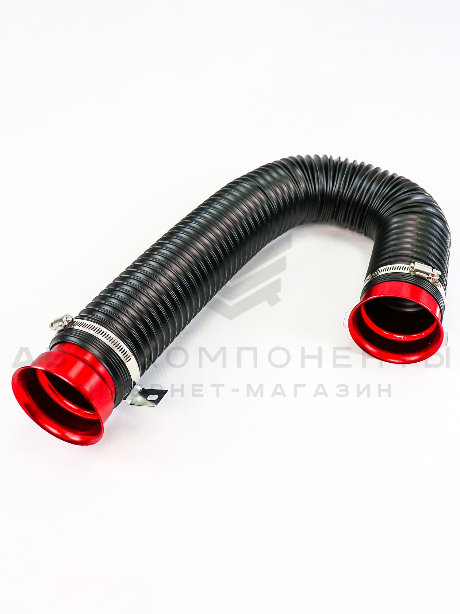 Универсальная гибкая гофра шноркеля (шланг холодного воздуха) 75мм/1м (красная)