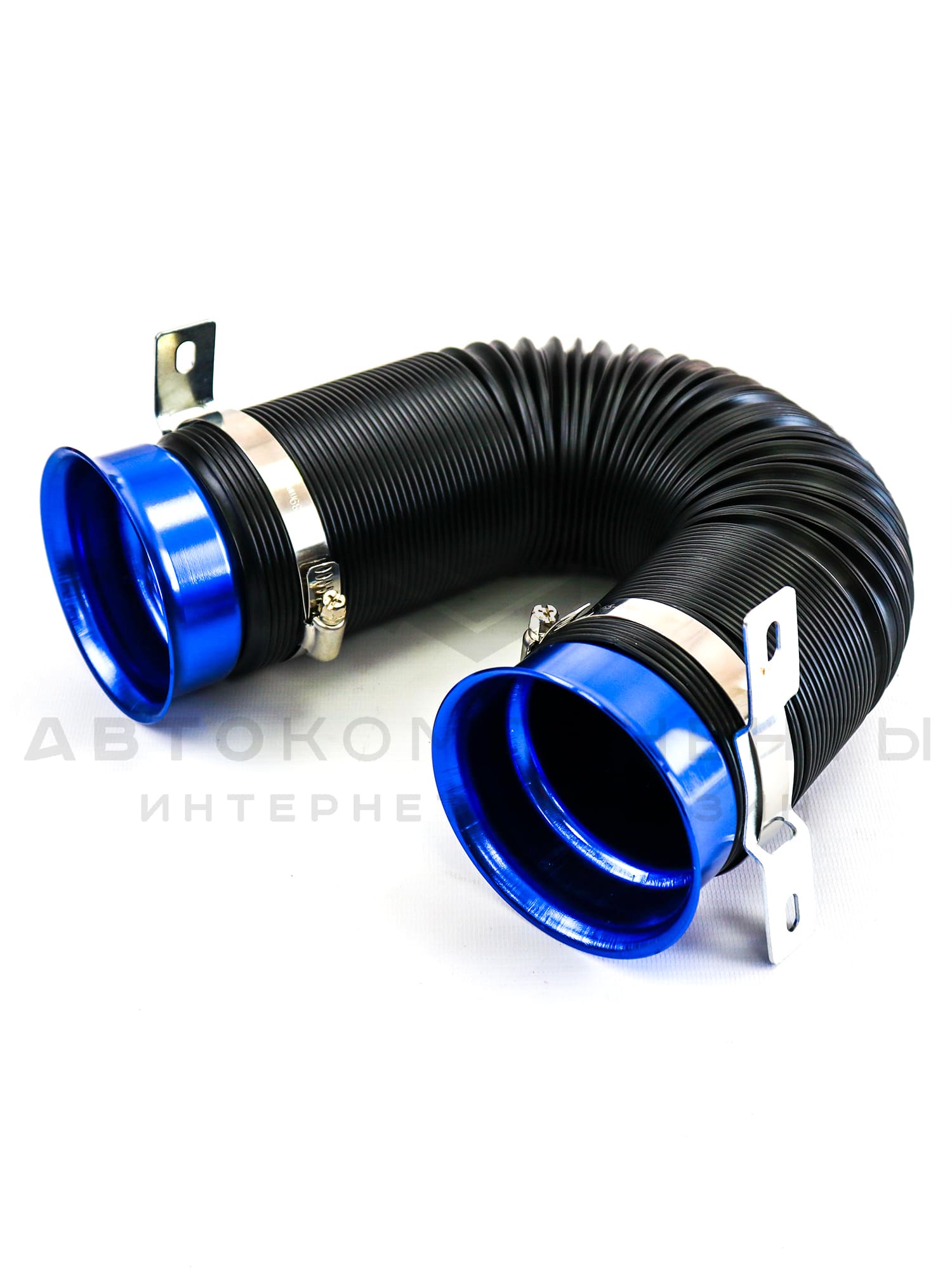 Универсальная гибкая гофра шноркеля (шланг холодного воздуха) 75мм/1м (синяя)