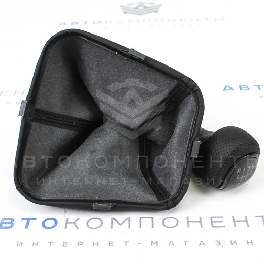 Ручка КПП (стиль Vesta, черный лак) в коже ВАЗ 2110, 2111, 2112