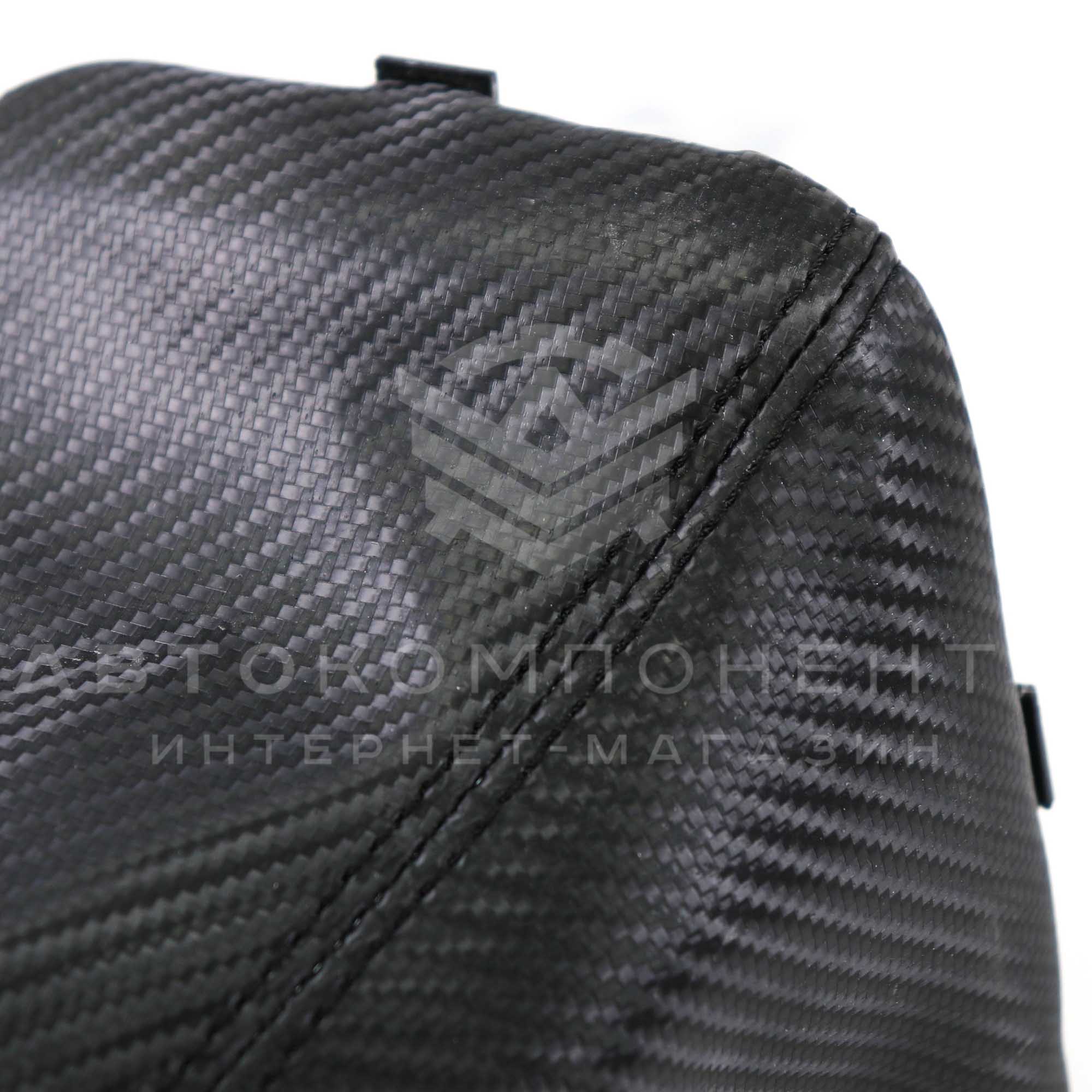 Ручка КПП "Карбон" (стиль Vesta, в коже, черный лак) ВАЗ 2110, 2111, 2112