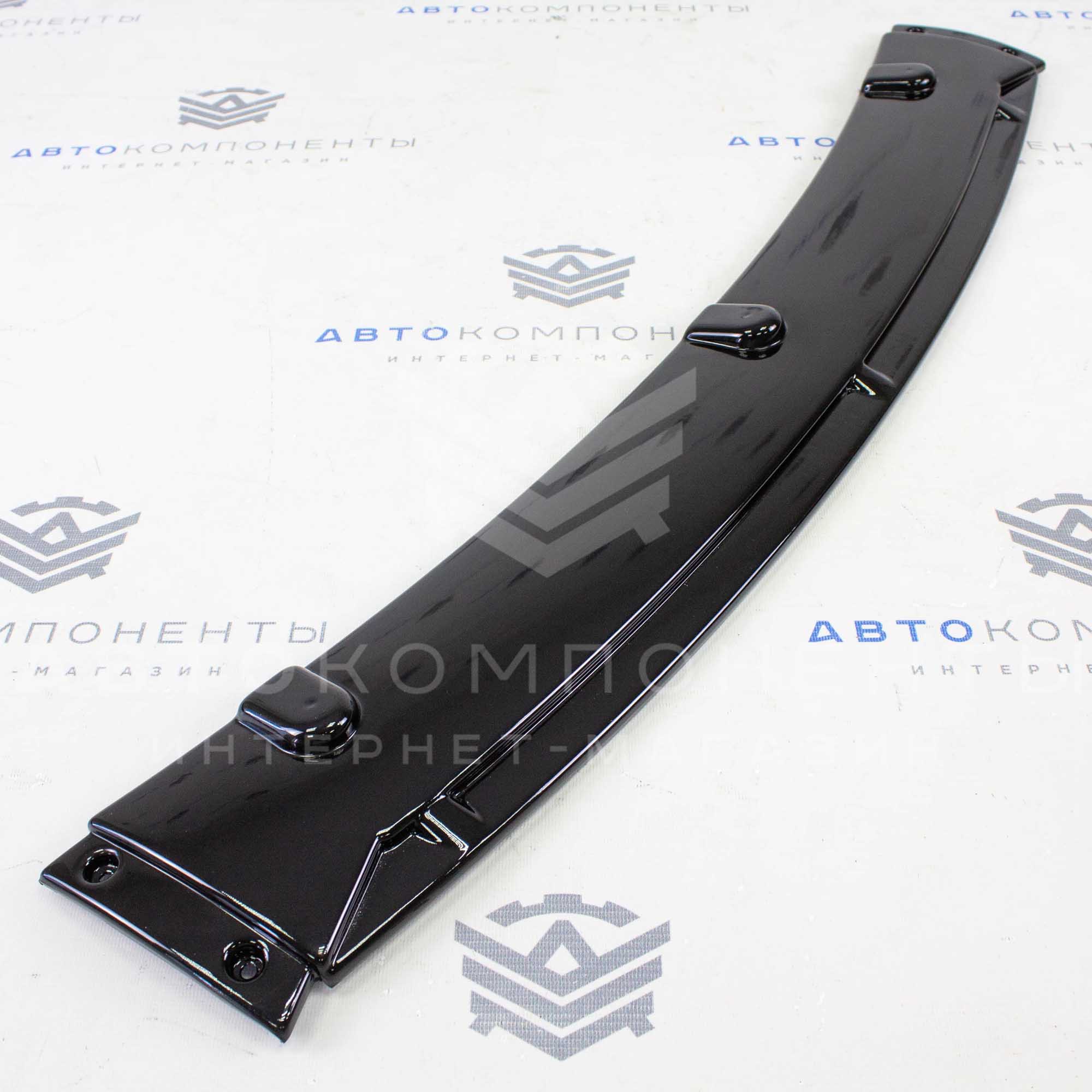 Универсальный сплиттер (вариант №2) переднего бампера (черный глянец)