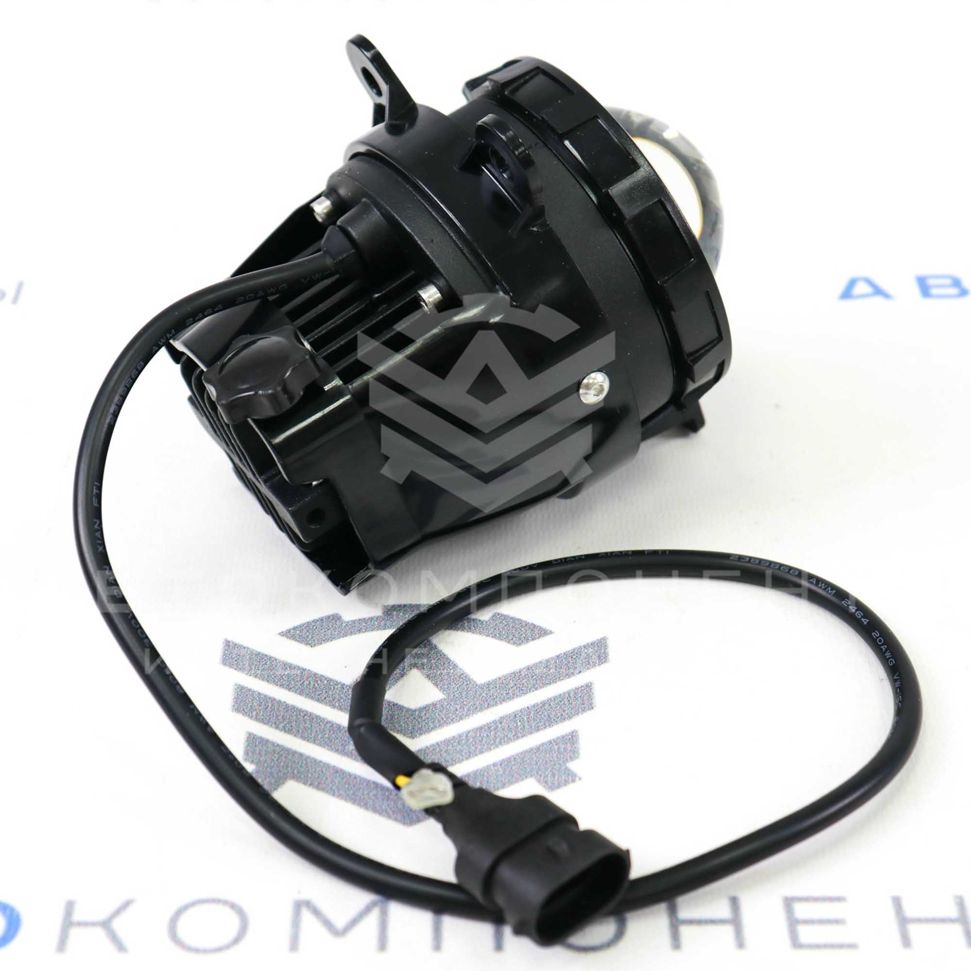 Противотуманные светодиодные фары (ПТФ) BI-LED (3000К+6000К) с линзами 50W (3 дюйма) Лада Приора, Шевроле Нива, Газель Next/Бизнес