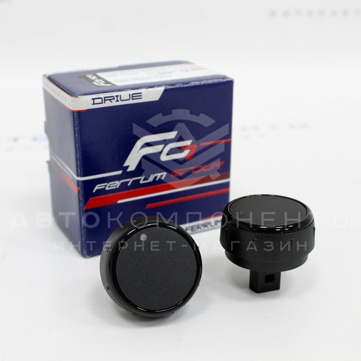 Ручки отопителя "Ferrum Group" (черный глянец кольца) Лада Калина, Калина 2, Гранта