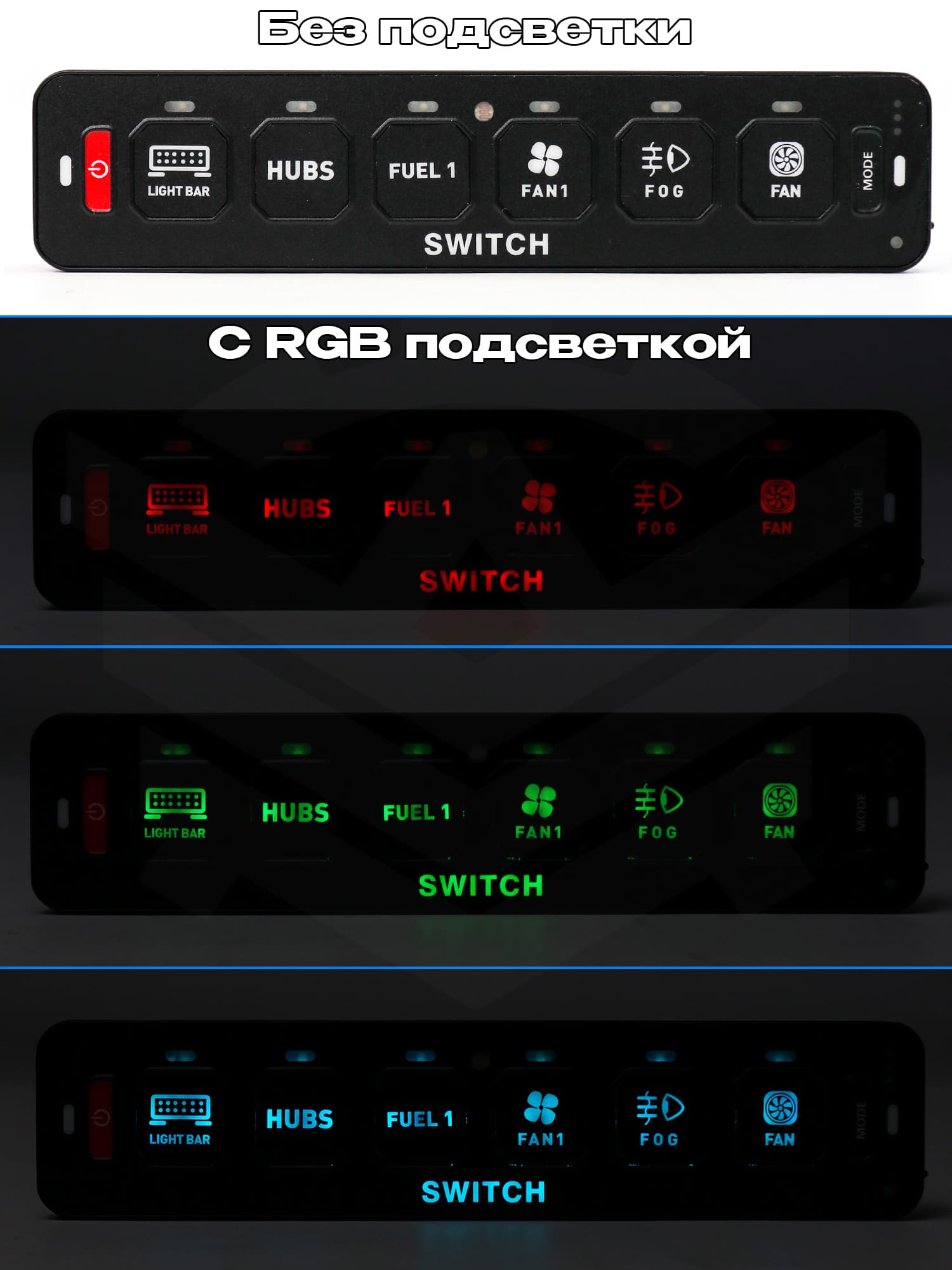 Универсальная панель переключателей KeyPad (кейпад) на 6 кнопок с PDM (беспроводной)
