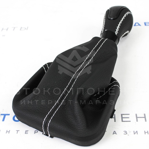 Ручка КПП (стиль Vesta, черный лак) в коже ВАЗ 2113, 2114, 2115