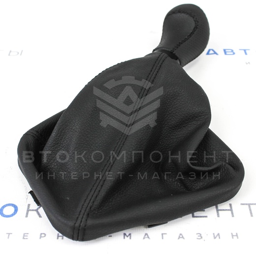 Ручка КПП (стиль Vesta, черный лак) в коже ВАЗ 2110, 2111, 2112