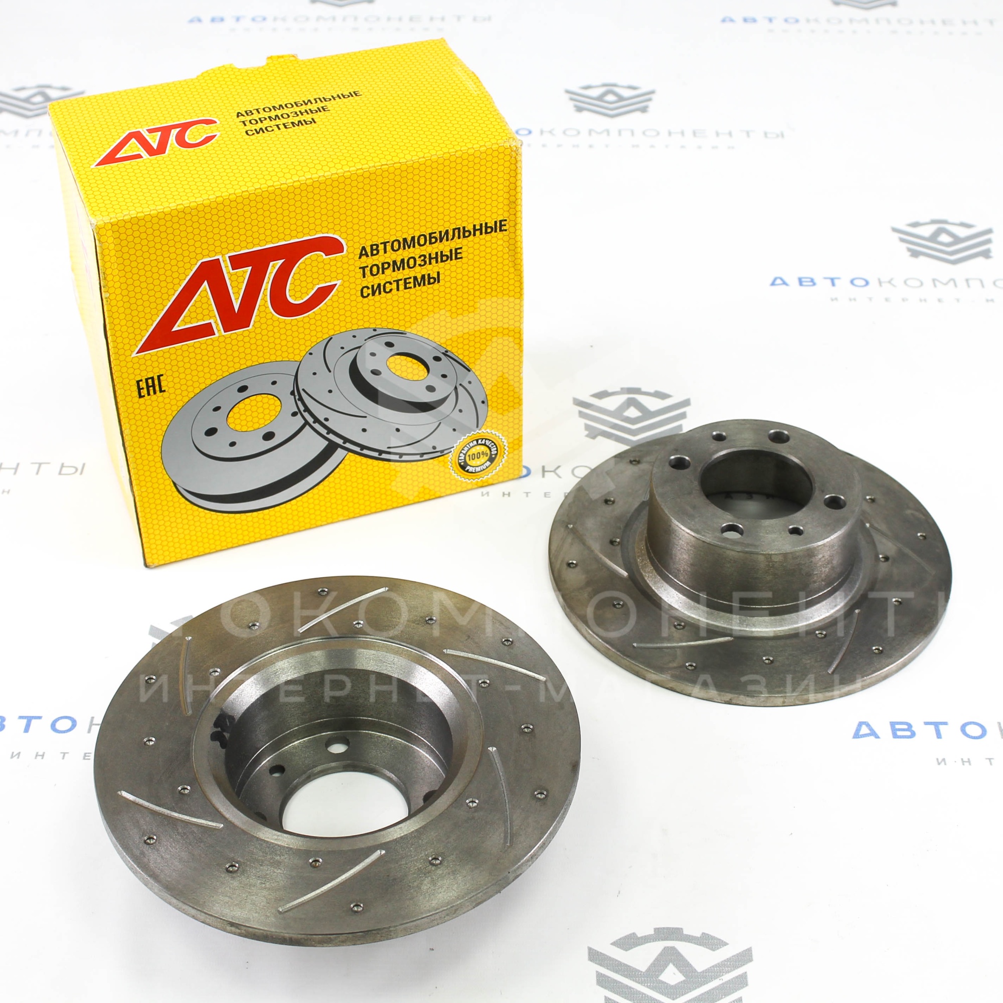 Тормозные диски "АТС" Sport (насечки, перфорация) ВАЗ 2101-2107