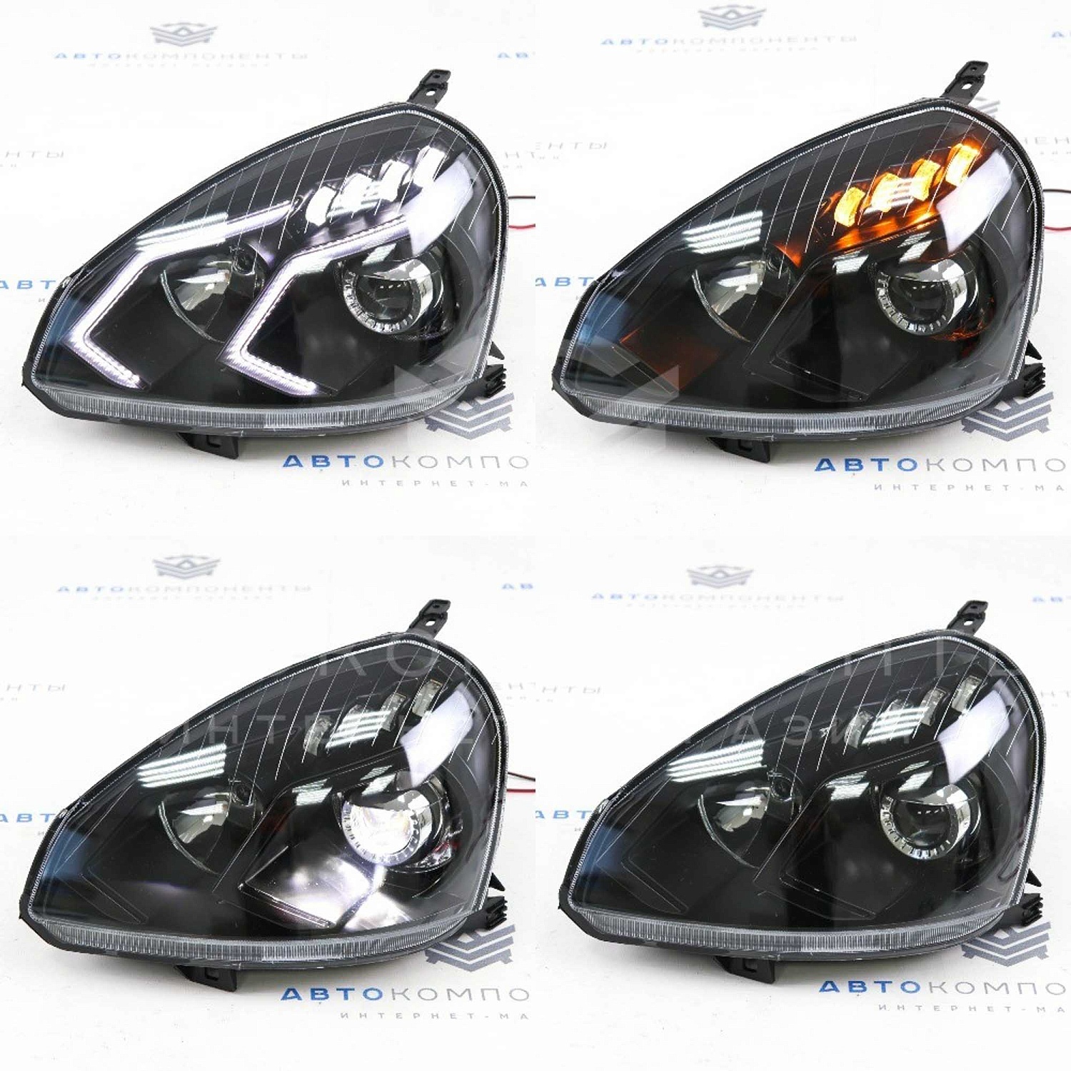 Фары Лада Приора (с BI-LED линзой, ближний+дальний) "AMG" (с бегающими повторителями)