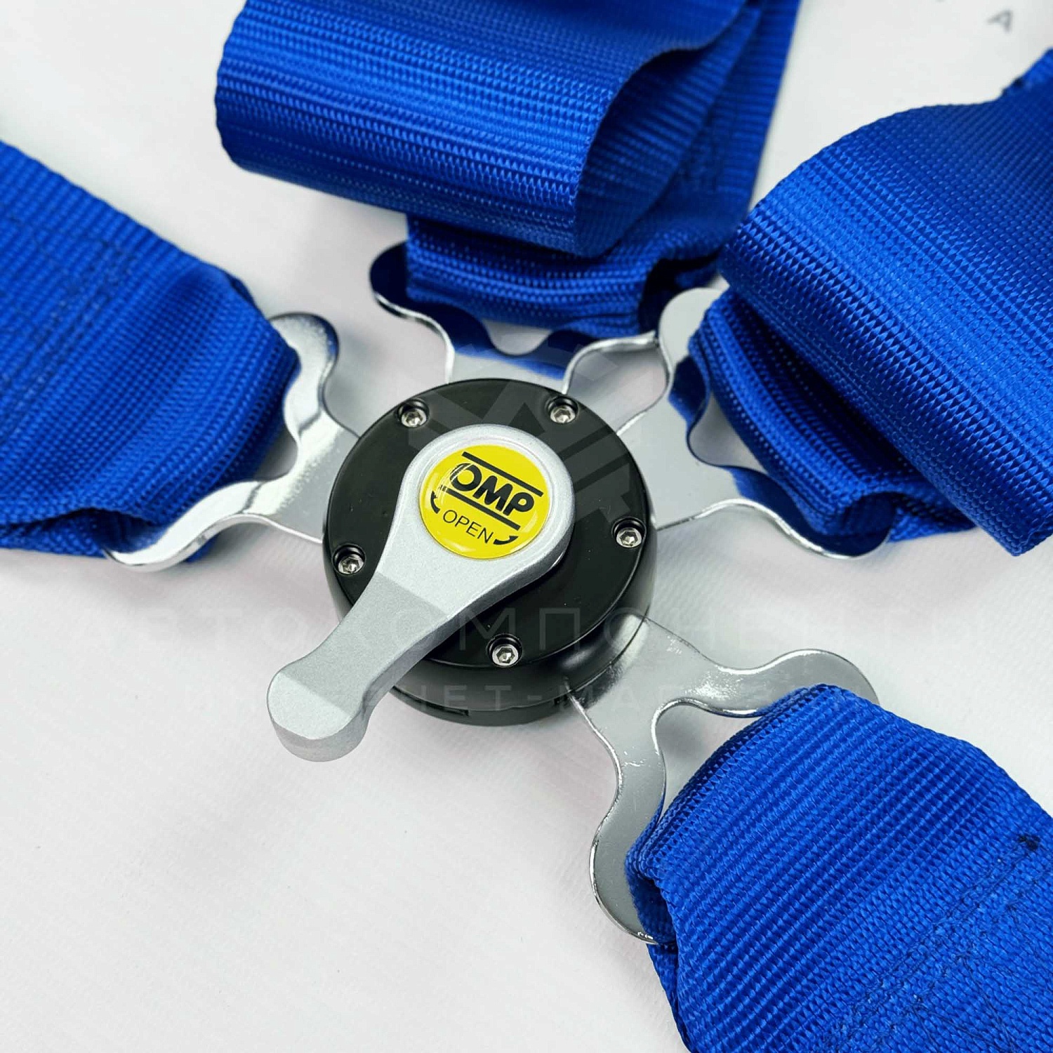 Ремни безопасности SPORT OMP style 4-х точечные (синие)