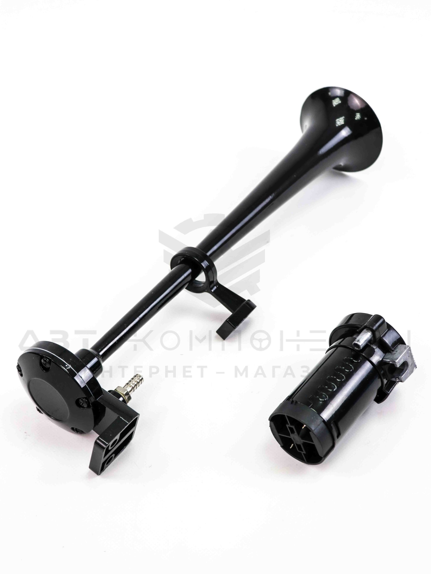 Звуковой сигнал (воздушный) однорожковый со встроенным мотором (черный)