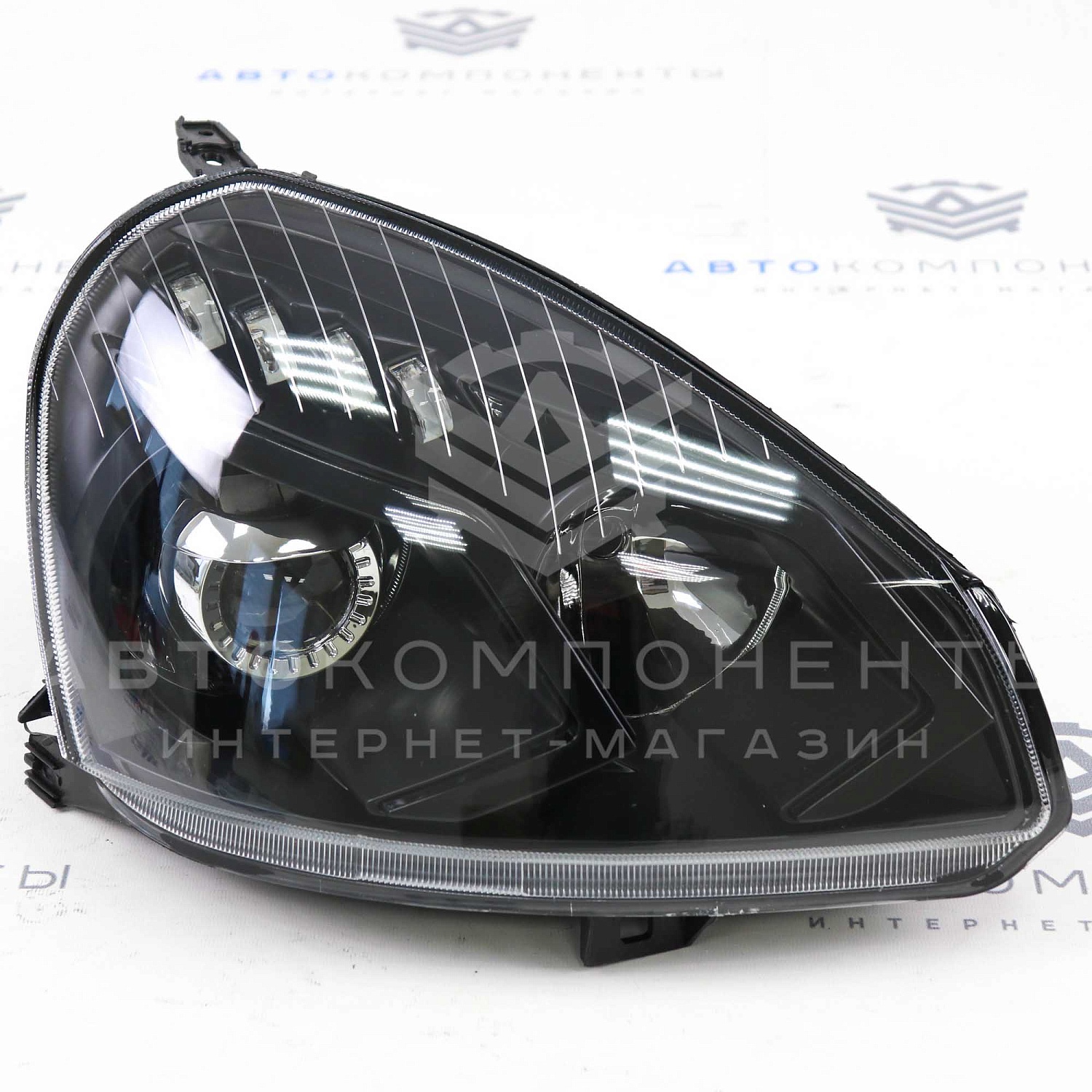 Фары Лада Приора (с BI-LED линзой, ближний+дальний) "AMG" (с бегающими повторителями)