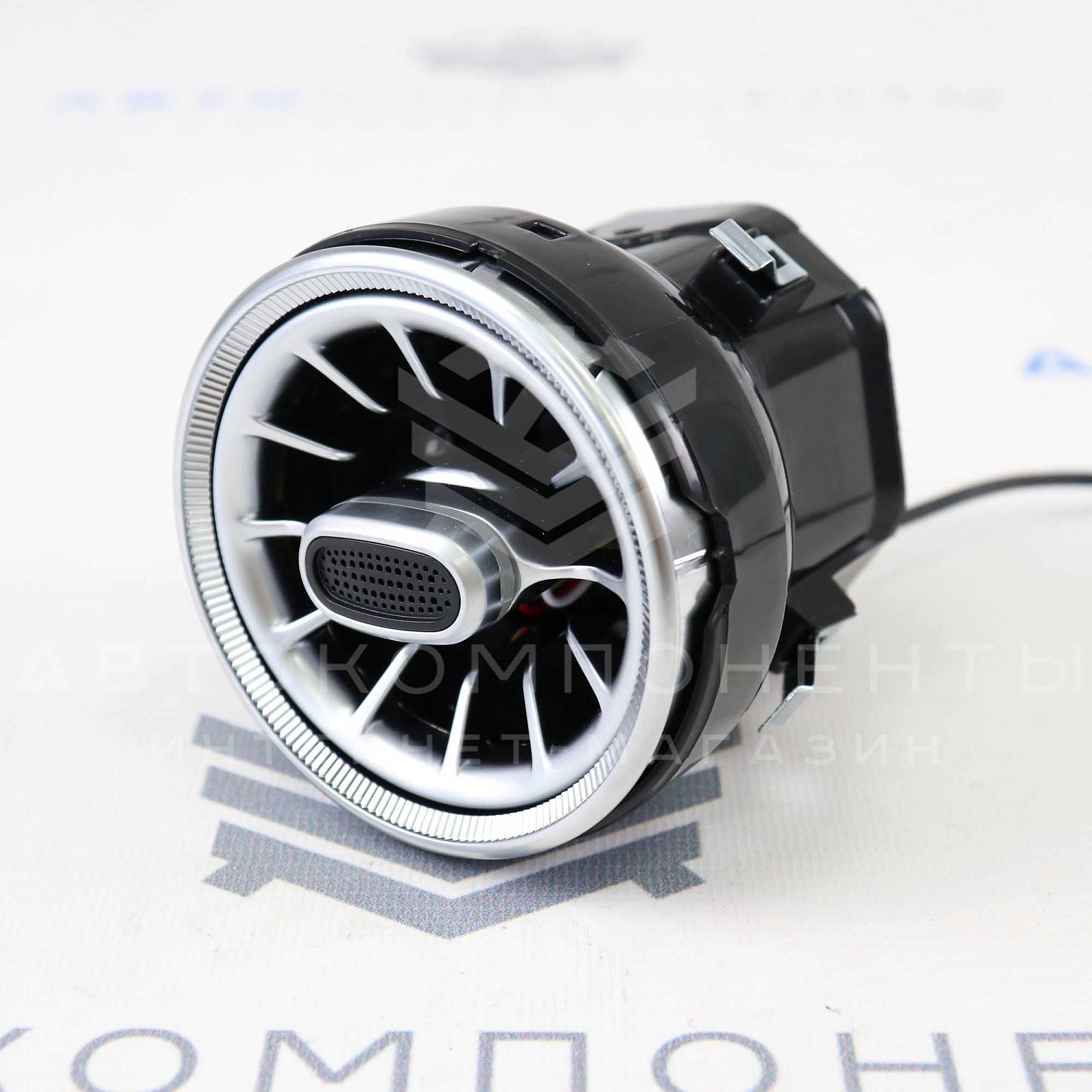 Сопла вентиляции AMG с RGB подсветкой (Bluetooth) Лада Гранта, Калина 2, Ларгус (серебристые)