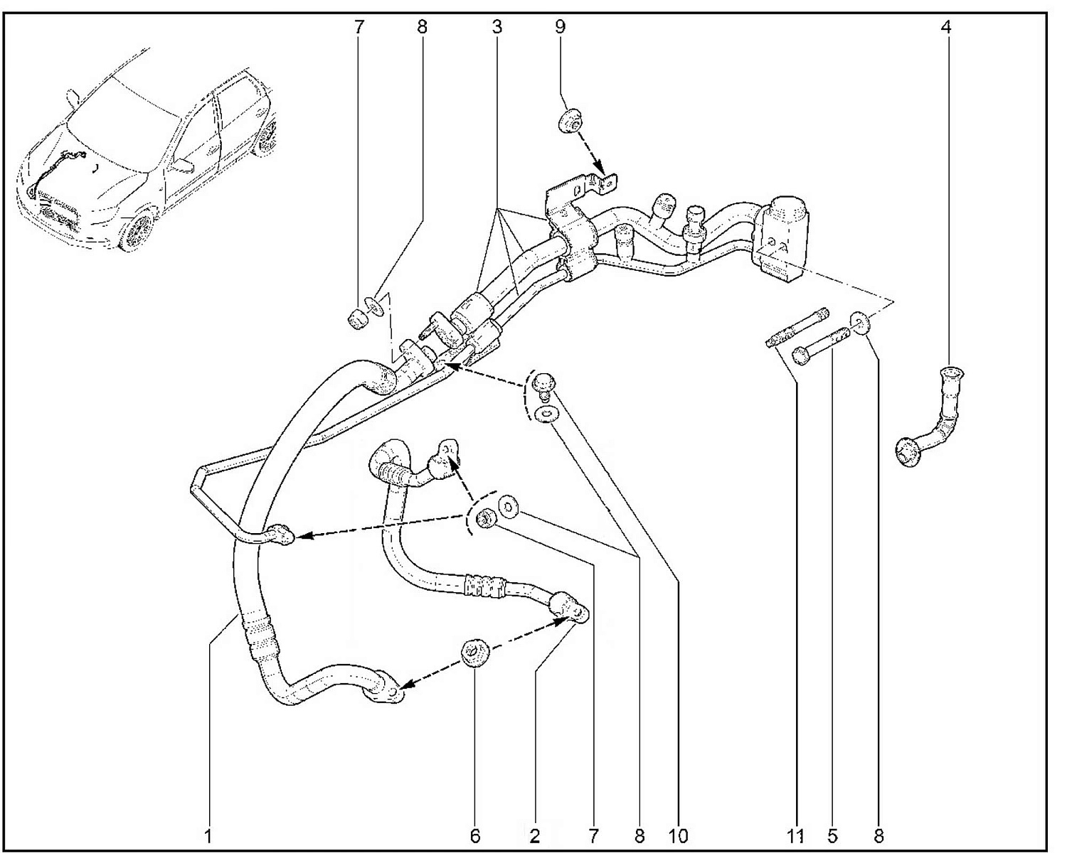Трубопровод (трубка) кондиционера высокого давления (н/о) Лада Гранта, Калина 2