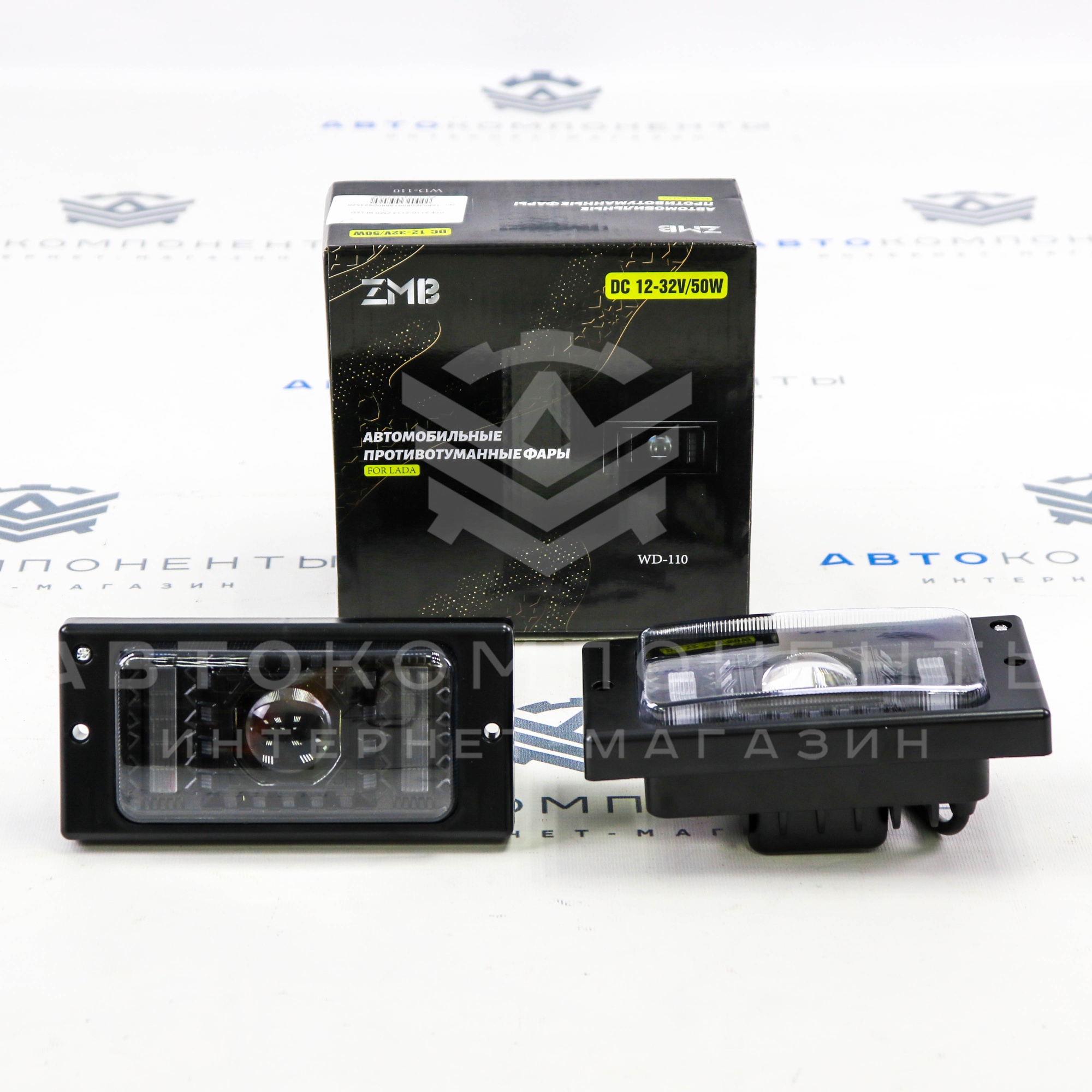 Светодиодные ПТФ "ZMB" с линзами и ДХО ВАЗ 2110-2112, 2113-2115 (WD-110)