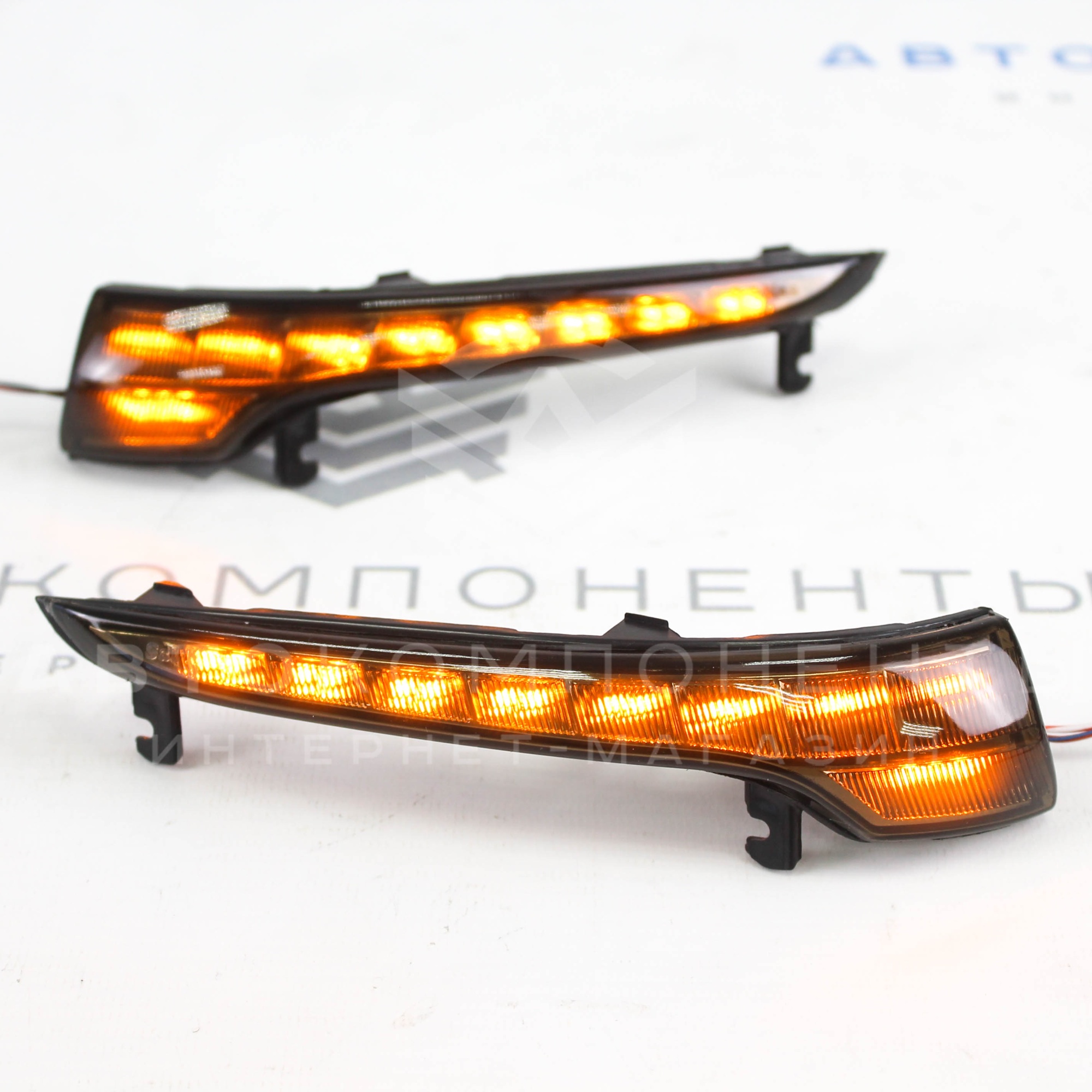 Повторители зеркал с бегающим поворотником "Sal-Man" (тонированные) Лада Гранта, Калина 2