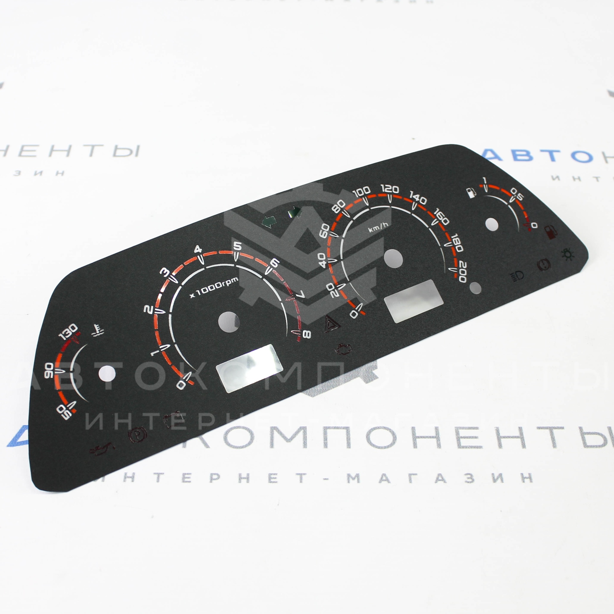 Накладка комбинации приборов (VDO) с двумя дисплеями в стиле Vesta ВАЗ 2113, 2114, 2115, Лада Нива 4х4