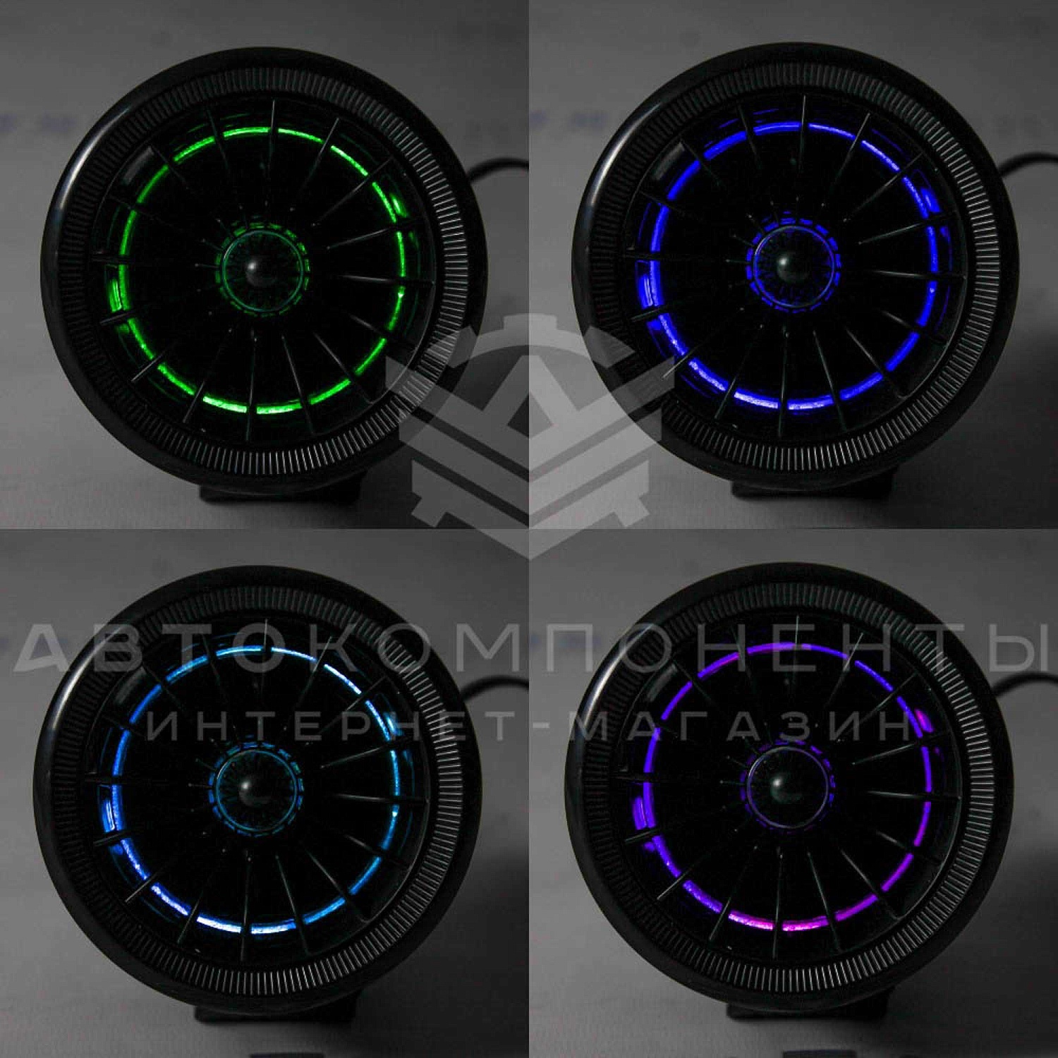 Сопло вентиляции в стиле Ferrari (регулируемое) с RGB подсветкой Лада Гранта, Калина 2, Ларгус (черное)