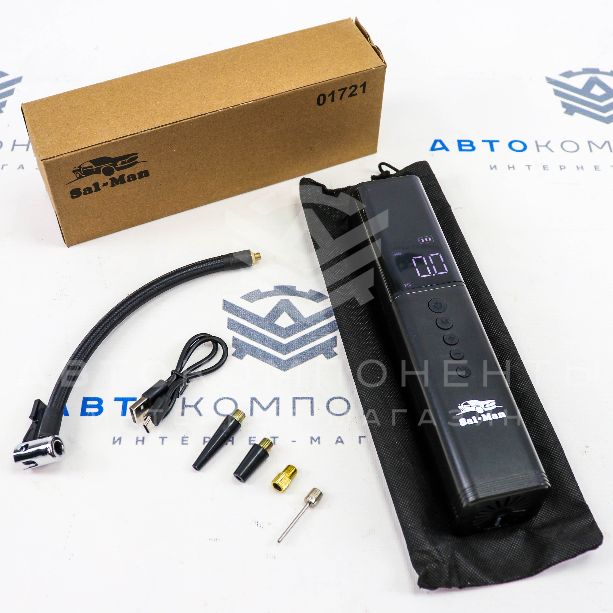 Автомобильный компрессор "Sal-Man" (беспроводной) 90W (01721)