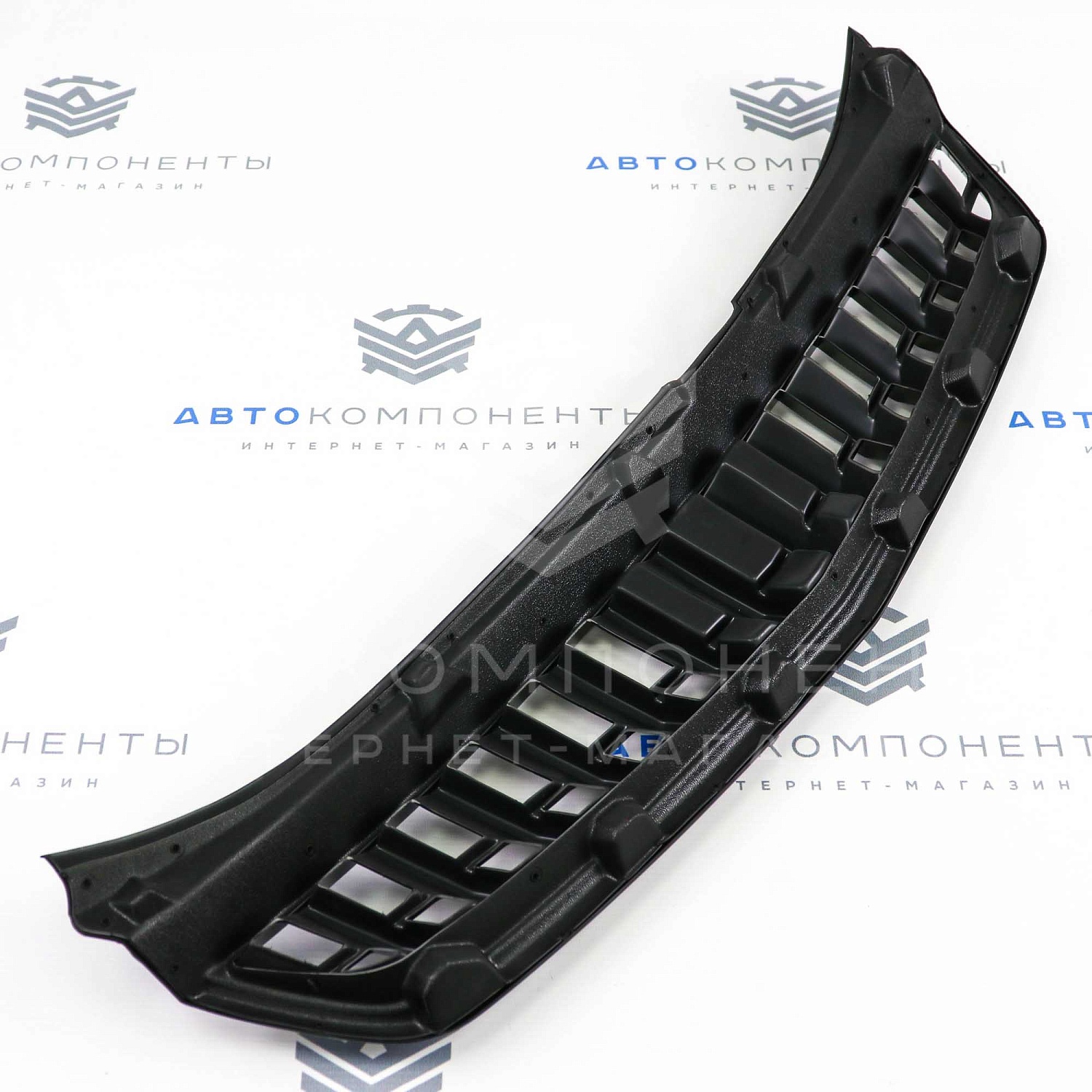 Решетка радиатора в стиле "Mercedes-Benz" Лада Приора 2 (черный глянец)