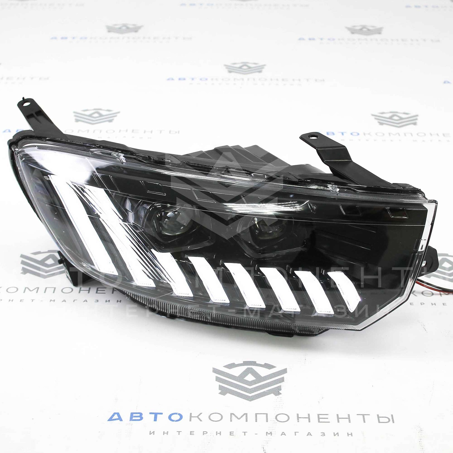 Фары Лада Гранта FL в стиле Audi с бегающими поворотниками и двойными BI-LED линзами