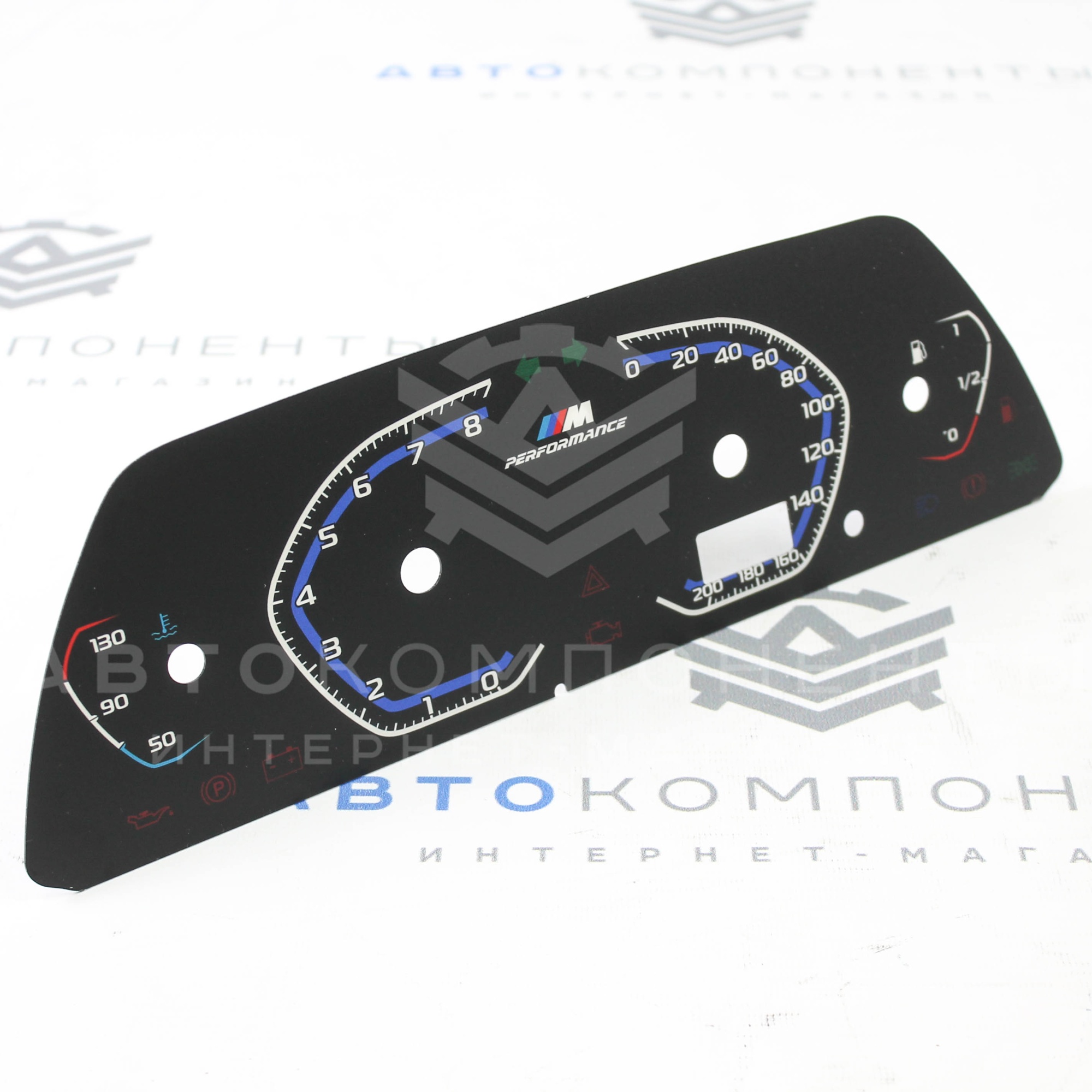 Накладка комбинации приборов "M perfomance" (один дисплей) ВАЗ 2110-2112 (синяя)