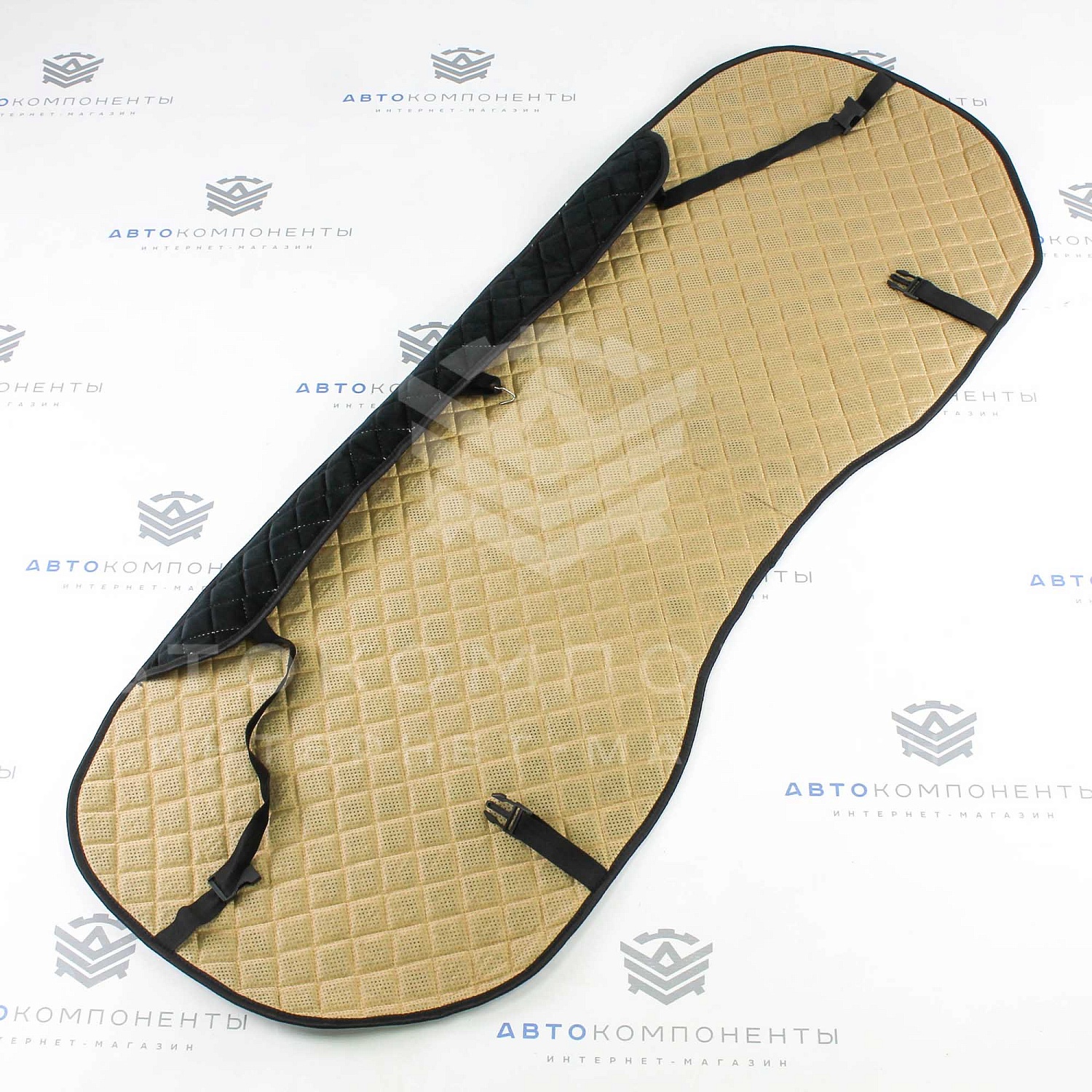 Универсальные накидки из велюра на задние сиденья Ромб (белая нить)