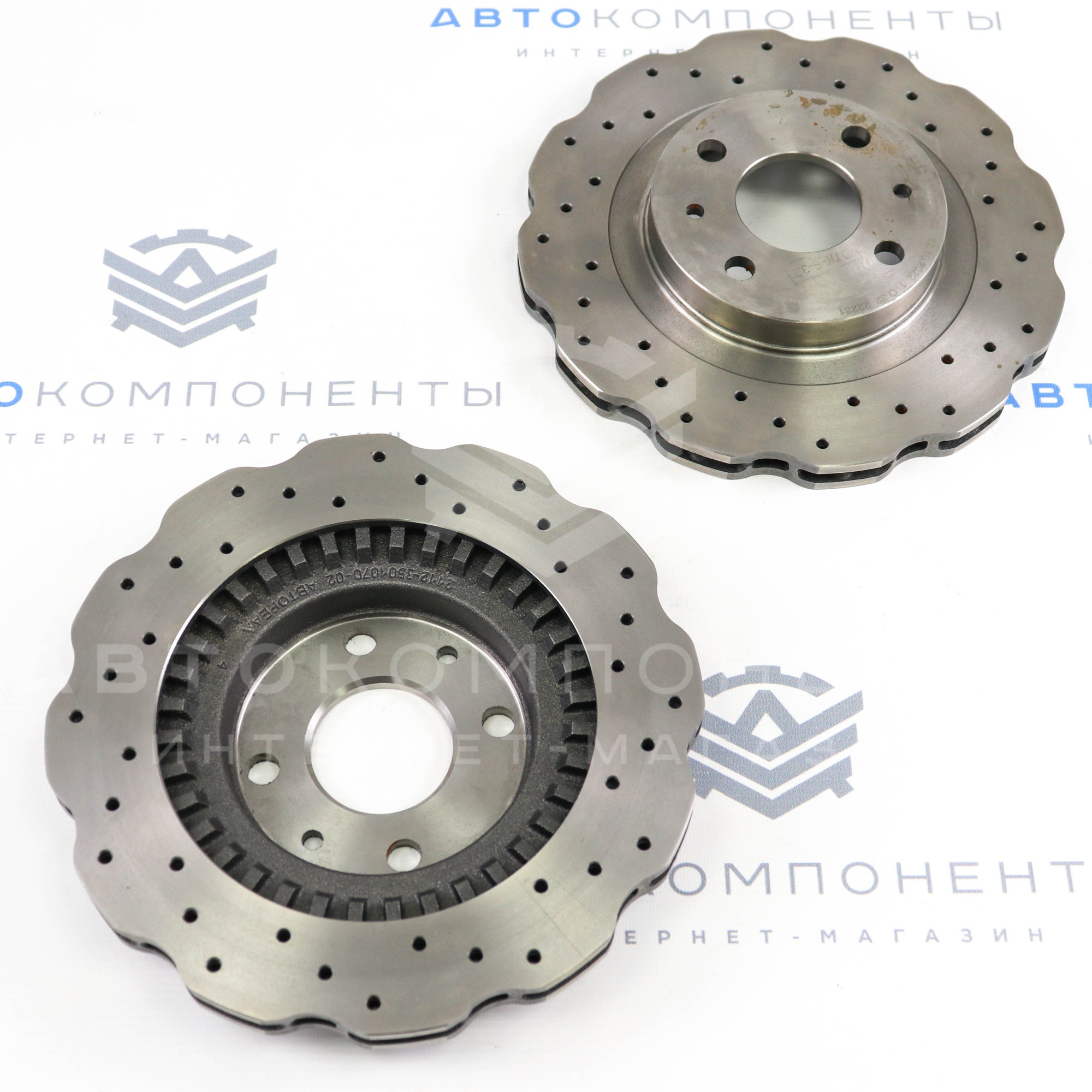 Тормозные диски "Audi RS6" с перфорацией (аналог) ВАЗ 2110-2112, Гранта, Калина, Приора