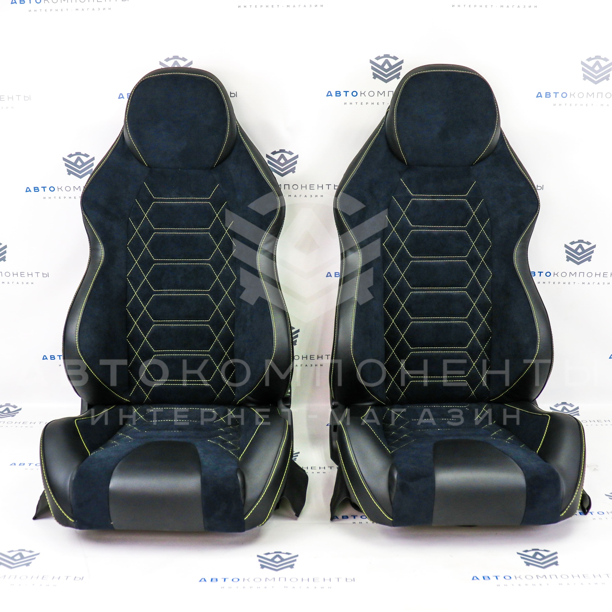Анатомические сиденья (в сборе) с прострочкой "Кобра" Лада Калина 2 (хэтчбек)
