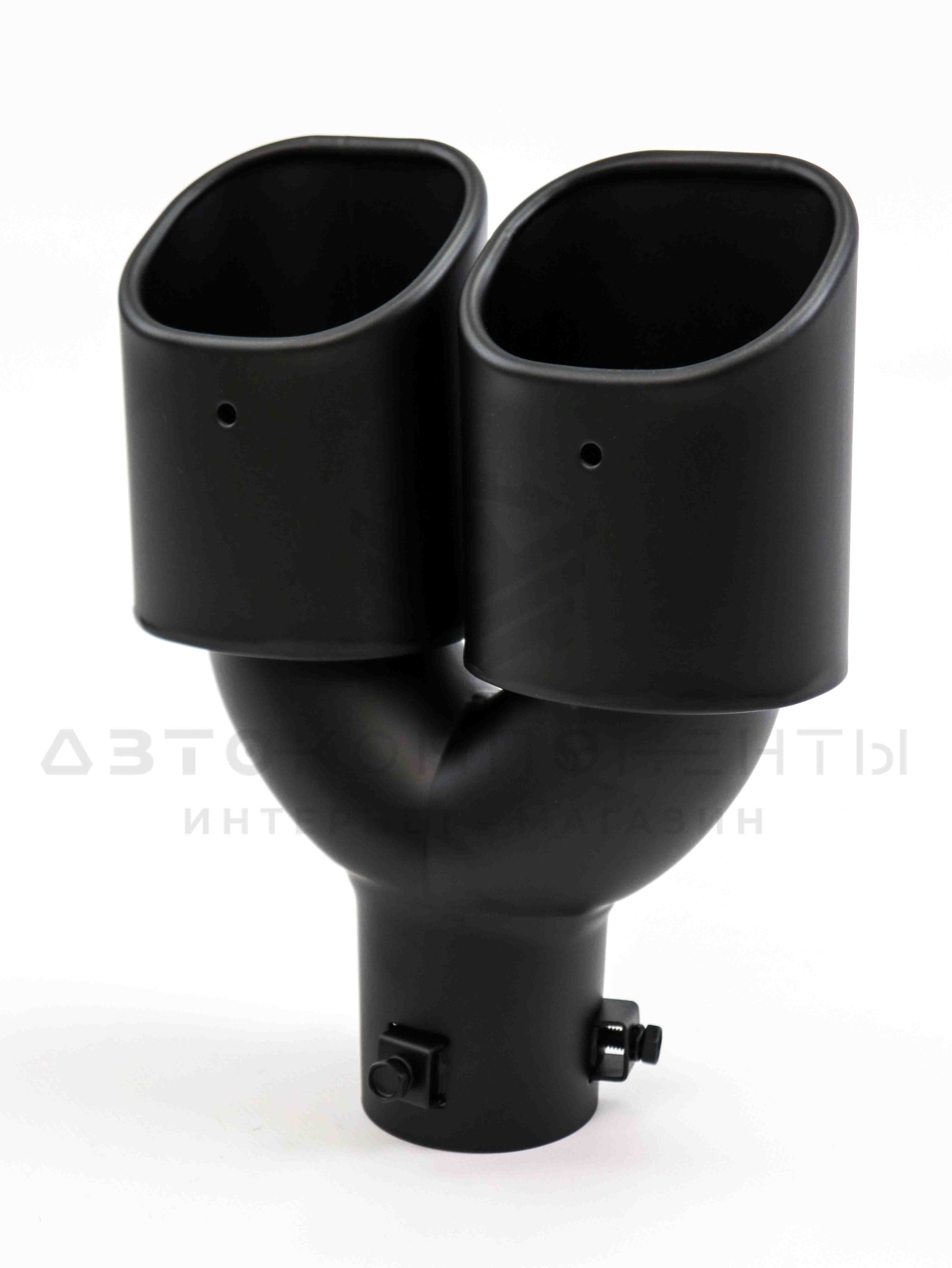 Раздвоенная насадка (квадратная) на глушитель 63-75мм (черный мат)