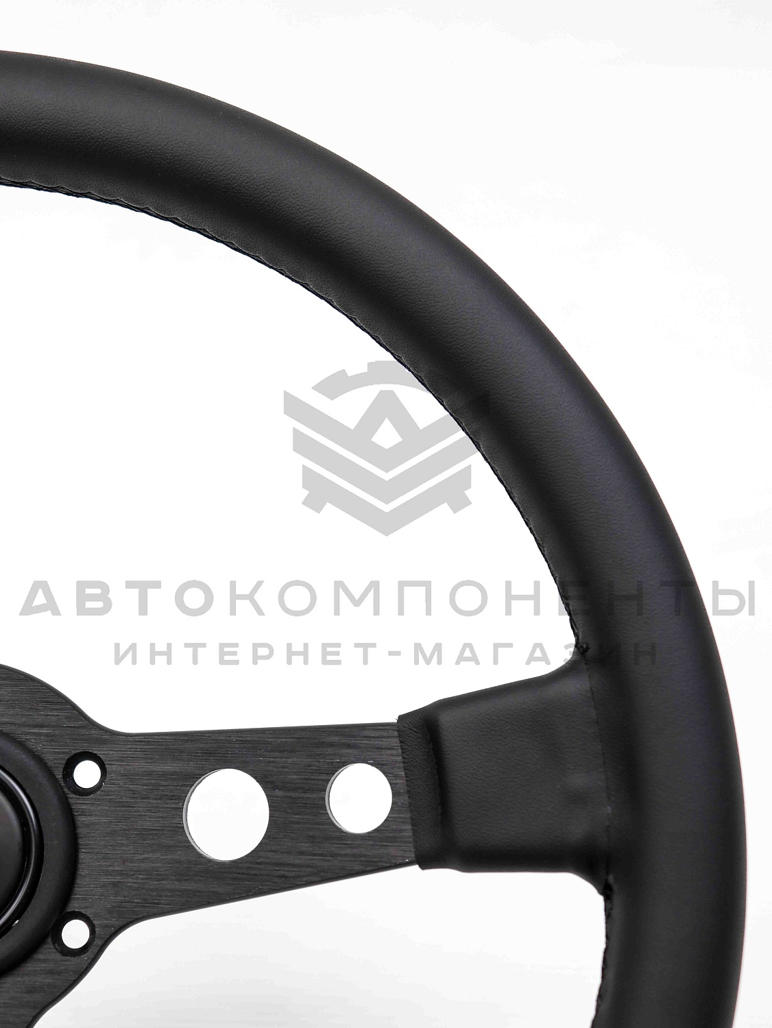 Руль спортивный (без вылета) "MOMO" Prototipo Black Edition (экокожа)