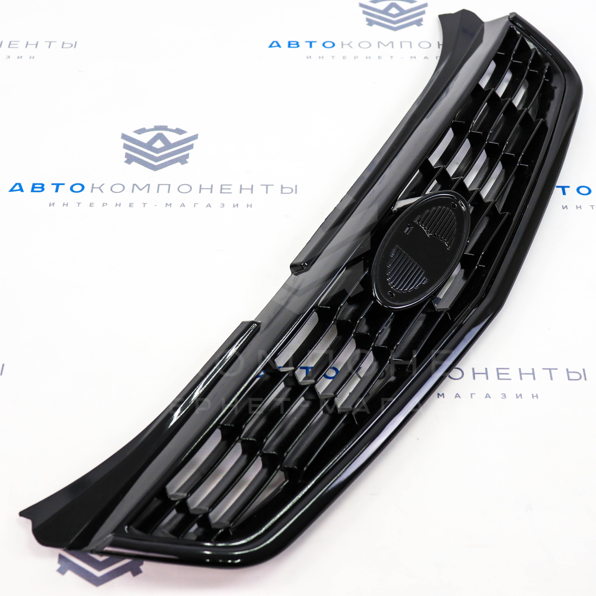 Решетка радиатора "Соты" (в сборе) Лада Приора 2 (черный глянец)