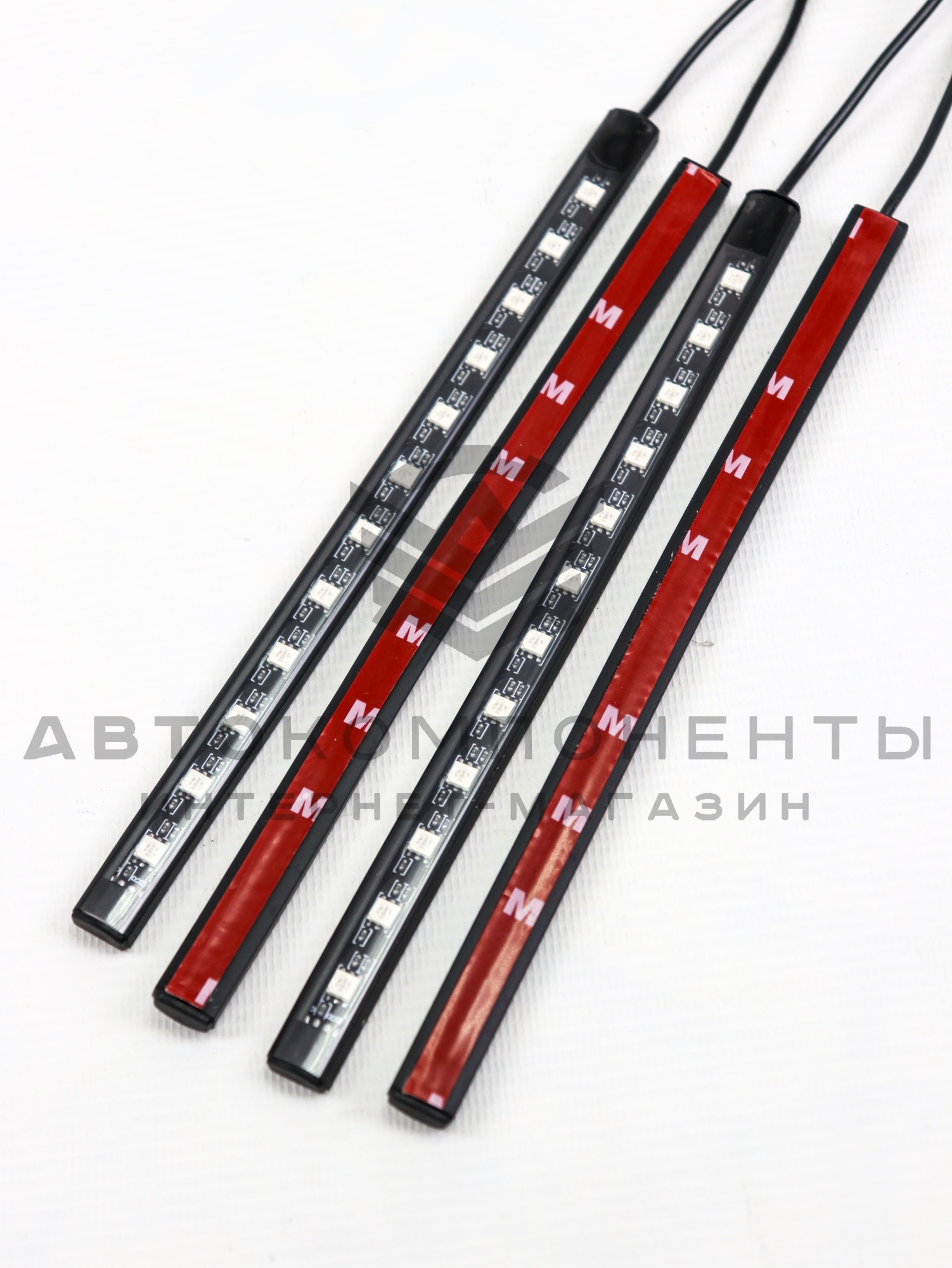 Подсветка салона RGB в ноги с пультом управления (прикуриватель, 4 LED ленты)