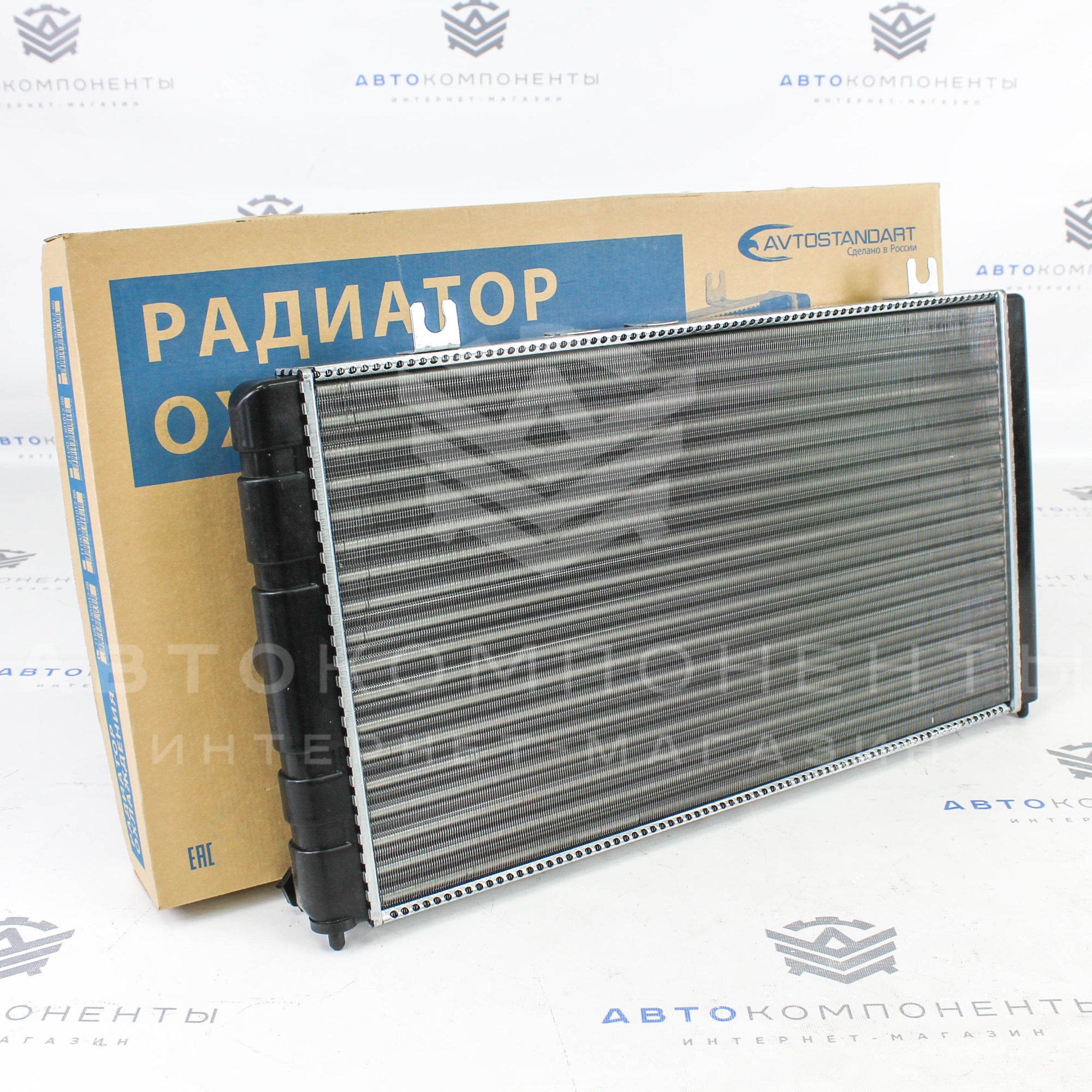 Радиатор охлаждения двигателя "AVTOSTANDART" Лада Калина (без кондиционера)