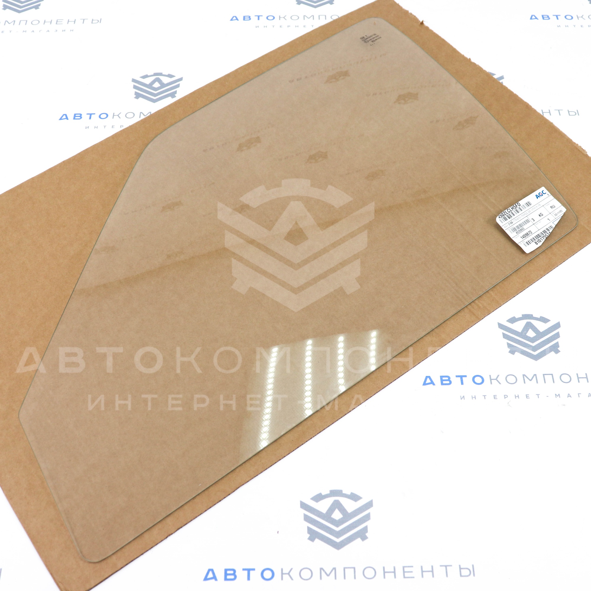 Переднее опускное боковое стекло (левое) ВАЗ 2109, 2114, 2115 (белое)