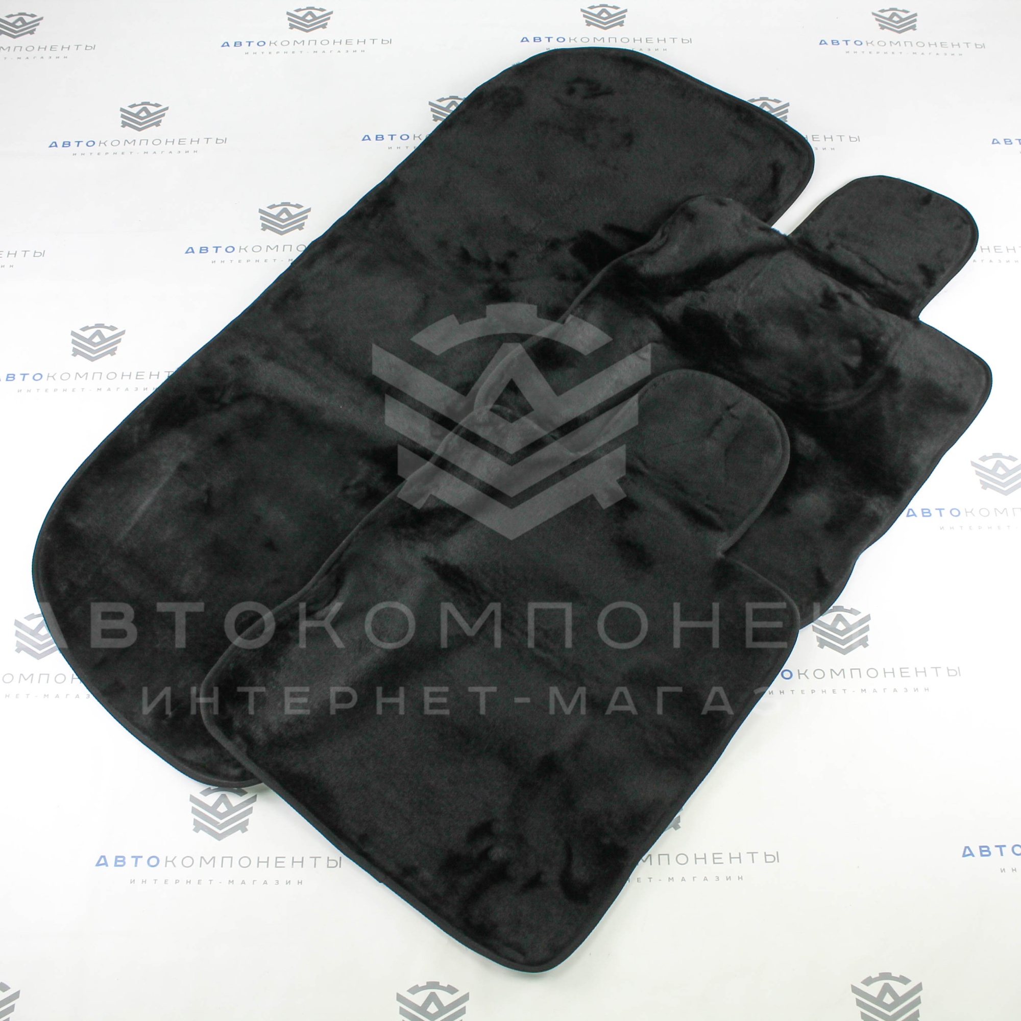 Универсальные накидки из искусственного меха на задние сиденья (черные)