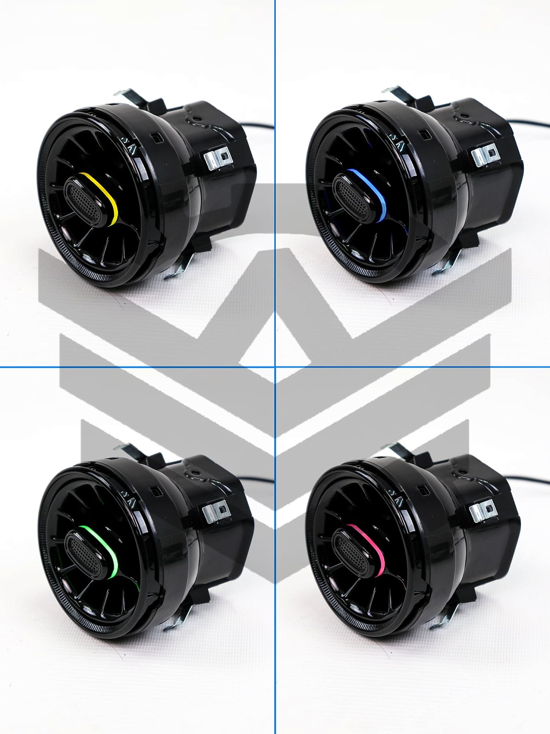 Сопла вентиляции AMG с RGB подсветкой (Bluetooth) Лада Гранта, Калина 2, Ларгус (черные)