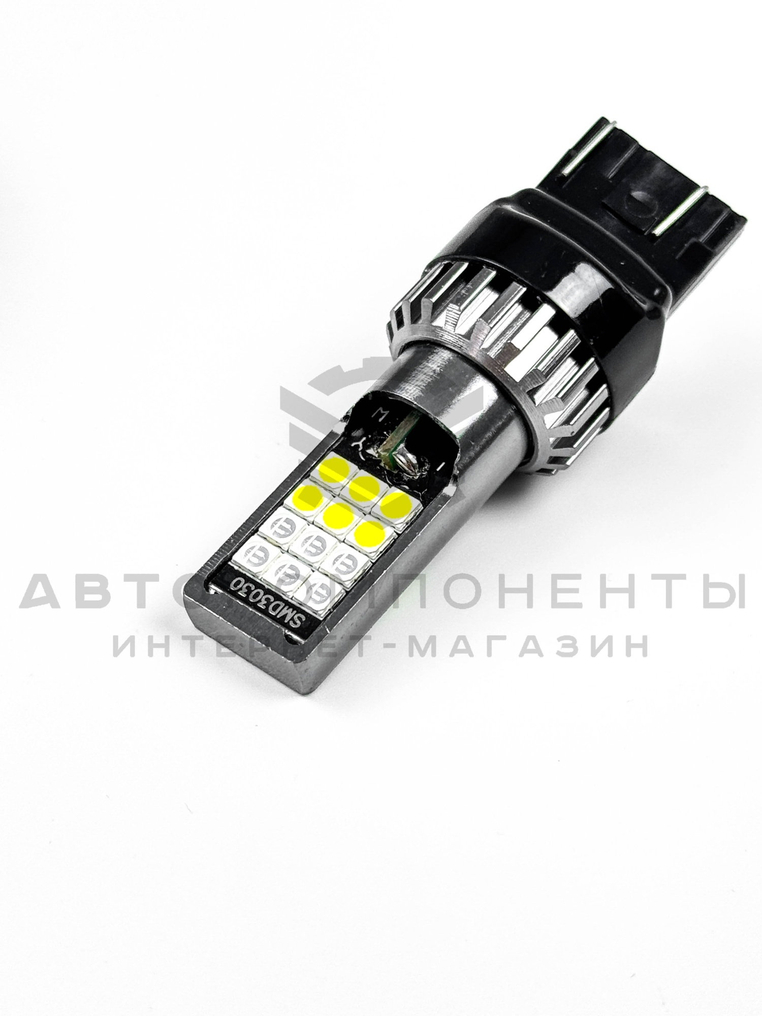 Светодиодные лампы с приветствием W21/5W T20 (синий-белый) (2шт)