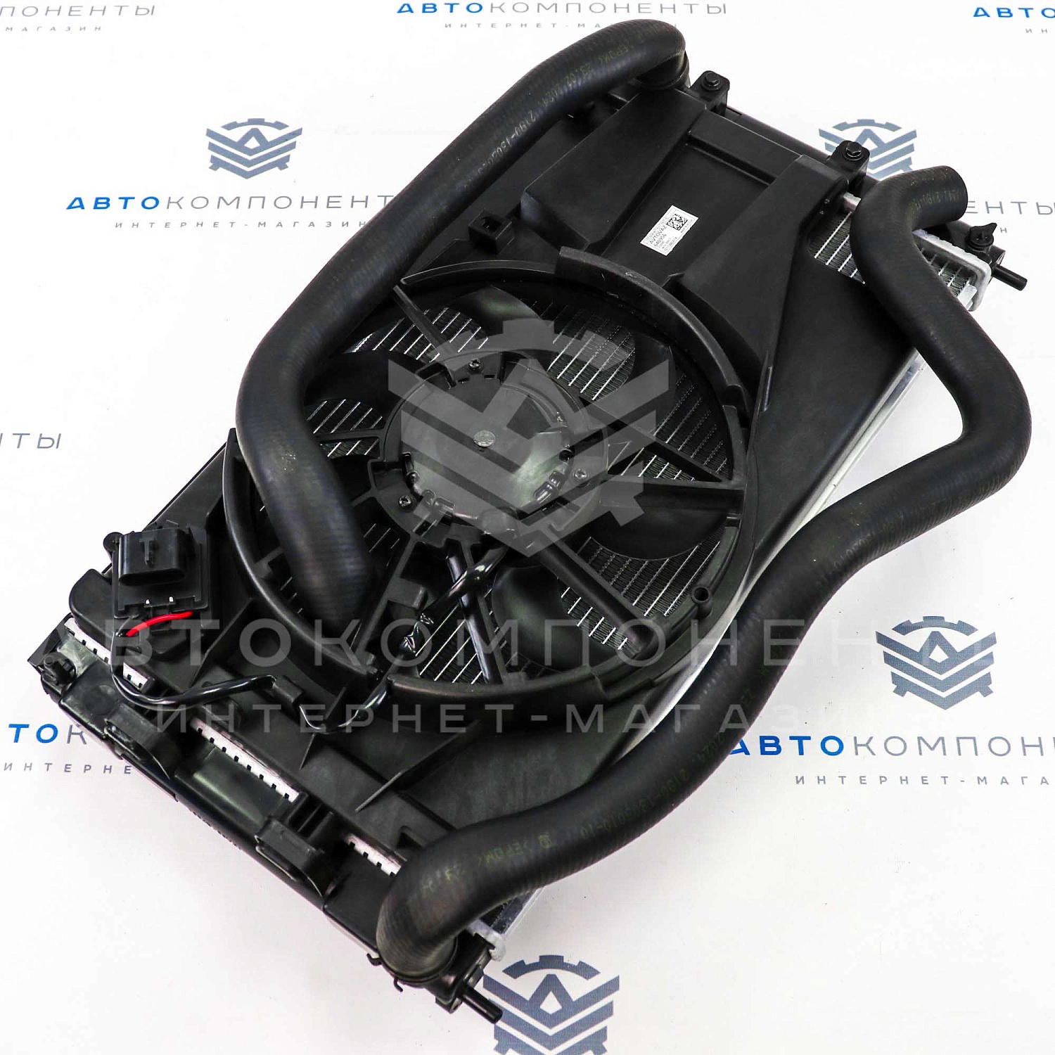 Радиатор охлаждения двигателя и кондиционера н/о (в сборе) Лада Калина 2, Гранта (аналог)