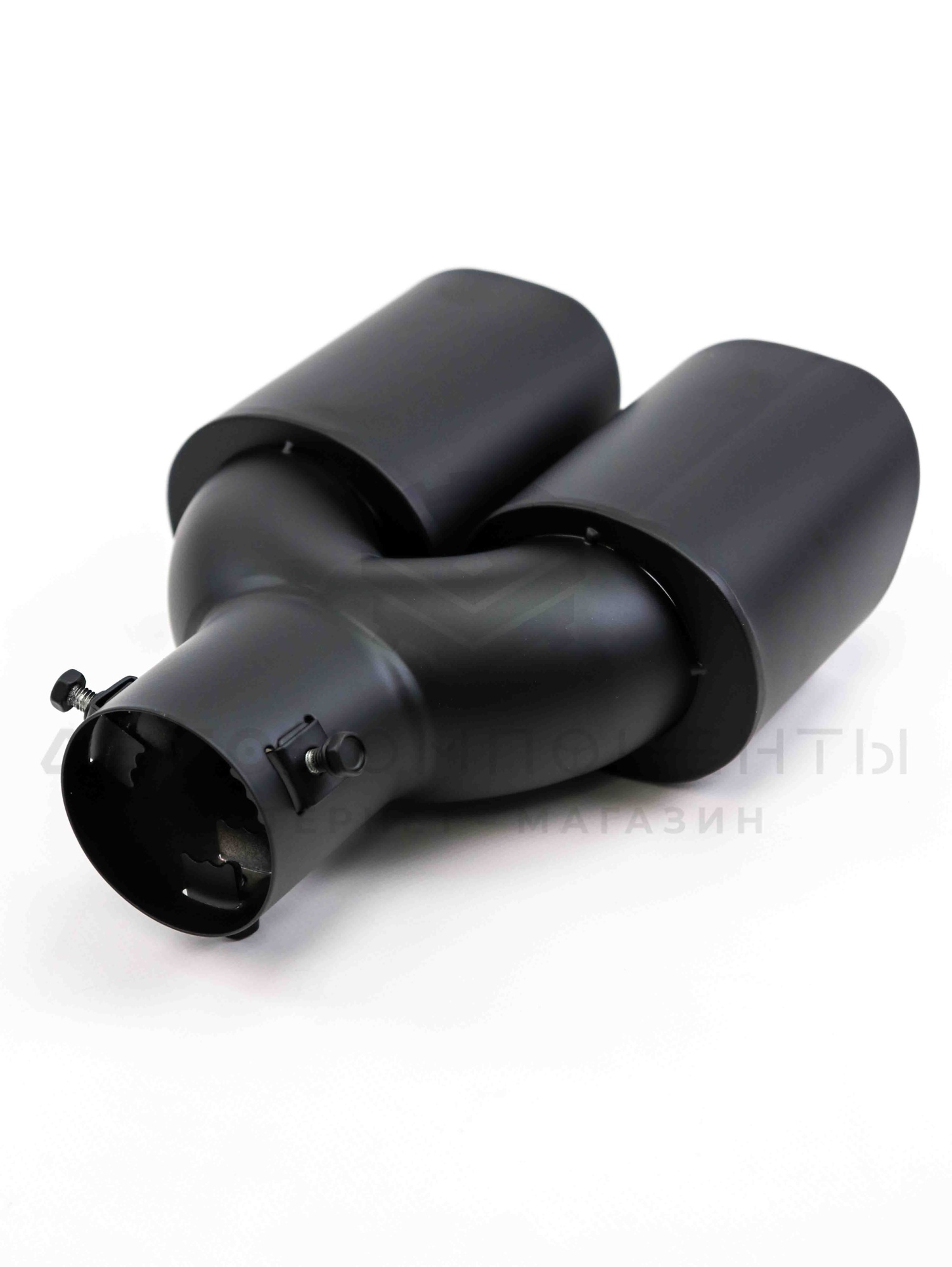 Раздвоенная насадка (квадратная) на глушитель 63-75мм (черный мат)