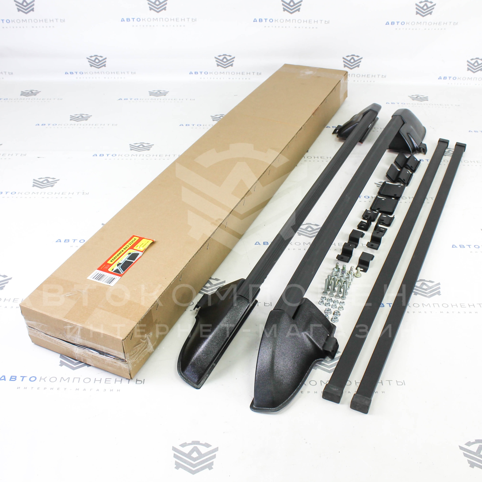 Рейлинги с поперечинами Лада Нива 4х4 (черные)