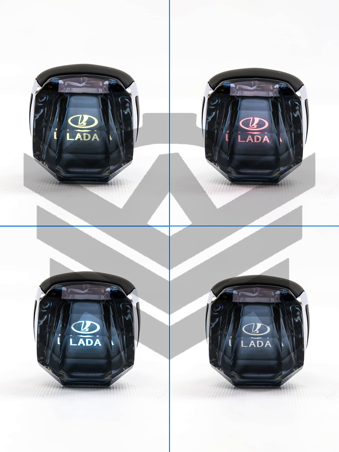 Хрустальная ручка КПП, универсальная "Кристалл" с подсветкой RGB (серебристая)