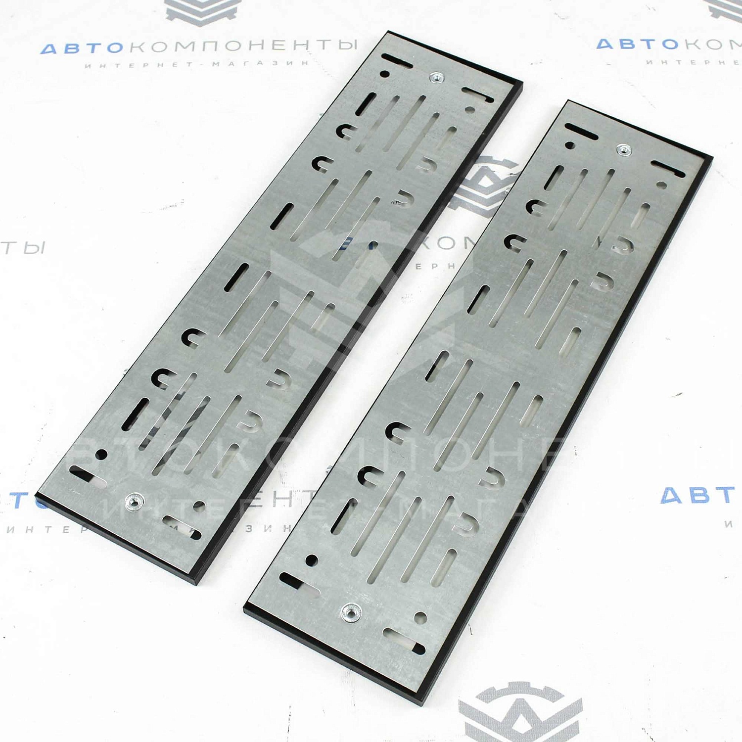 Антивандальные широкие номерные рамки (черные)