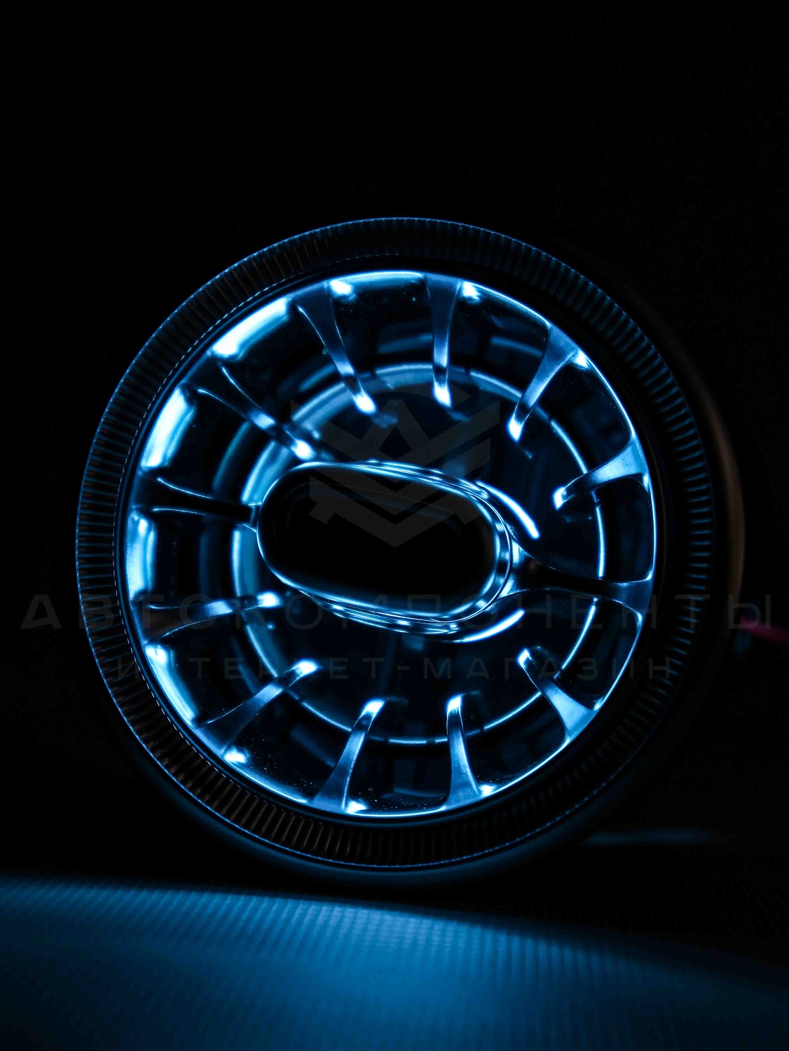 Сопло вентиляции AMG (модифицированное) с подсветкой Лада Гранта, Калина 2, Ларгус (серебристое)