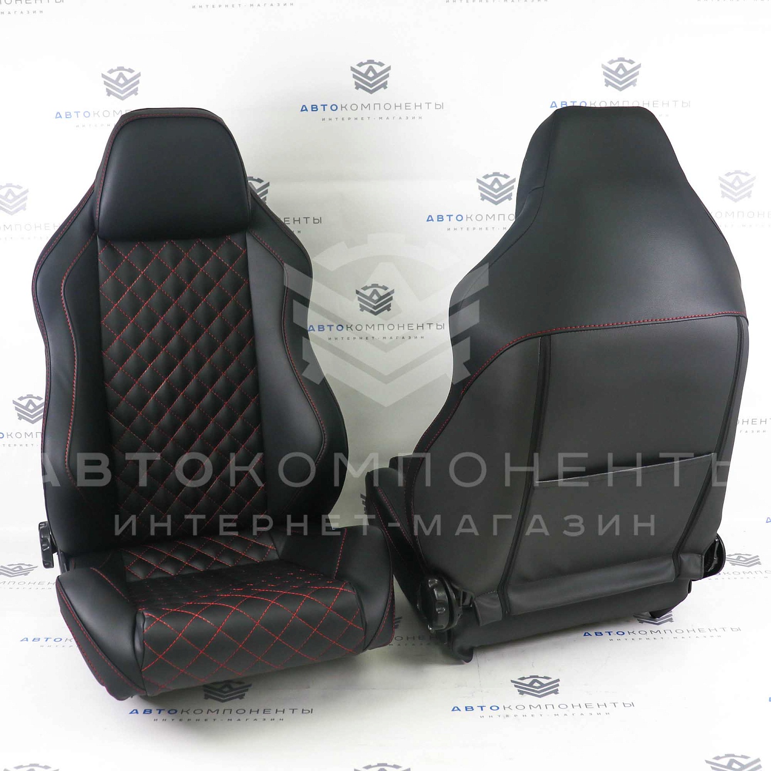 Анатомические сиденья (в сборе) с прострочкой "Квадрат по диагонали" Лада Нива 4х4 Legend