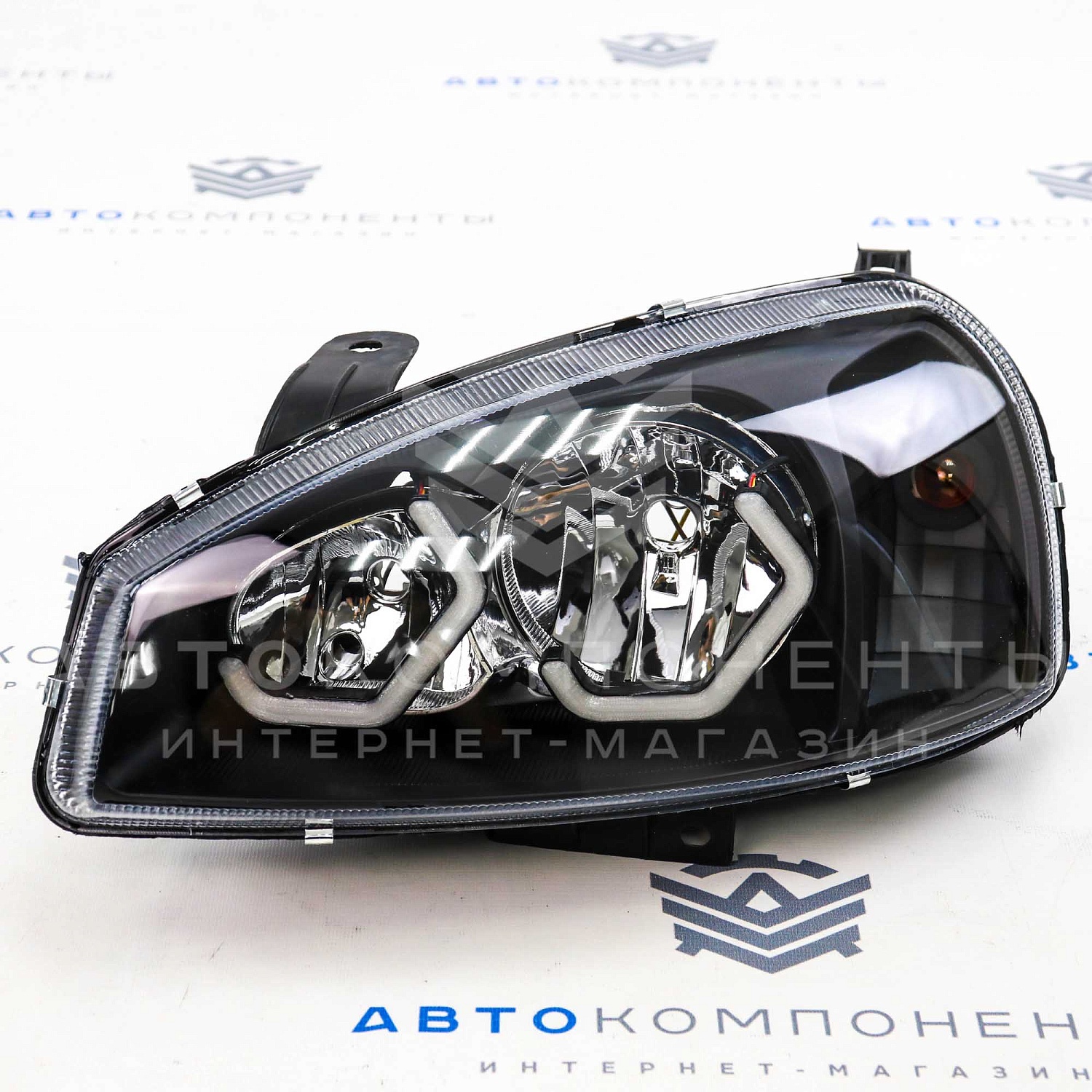 Фары Лада Калина в стиле BMW с ДХО (черные)
