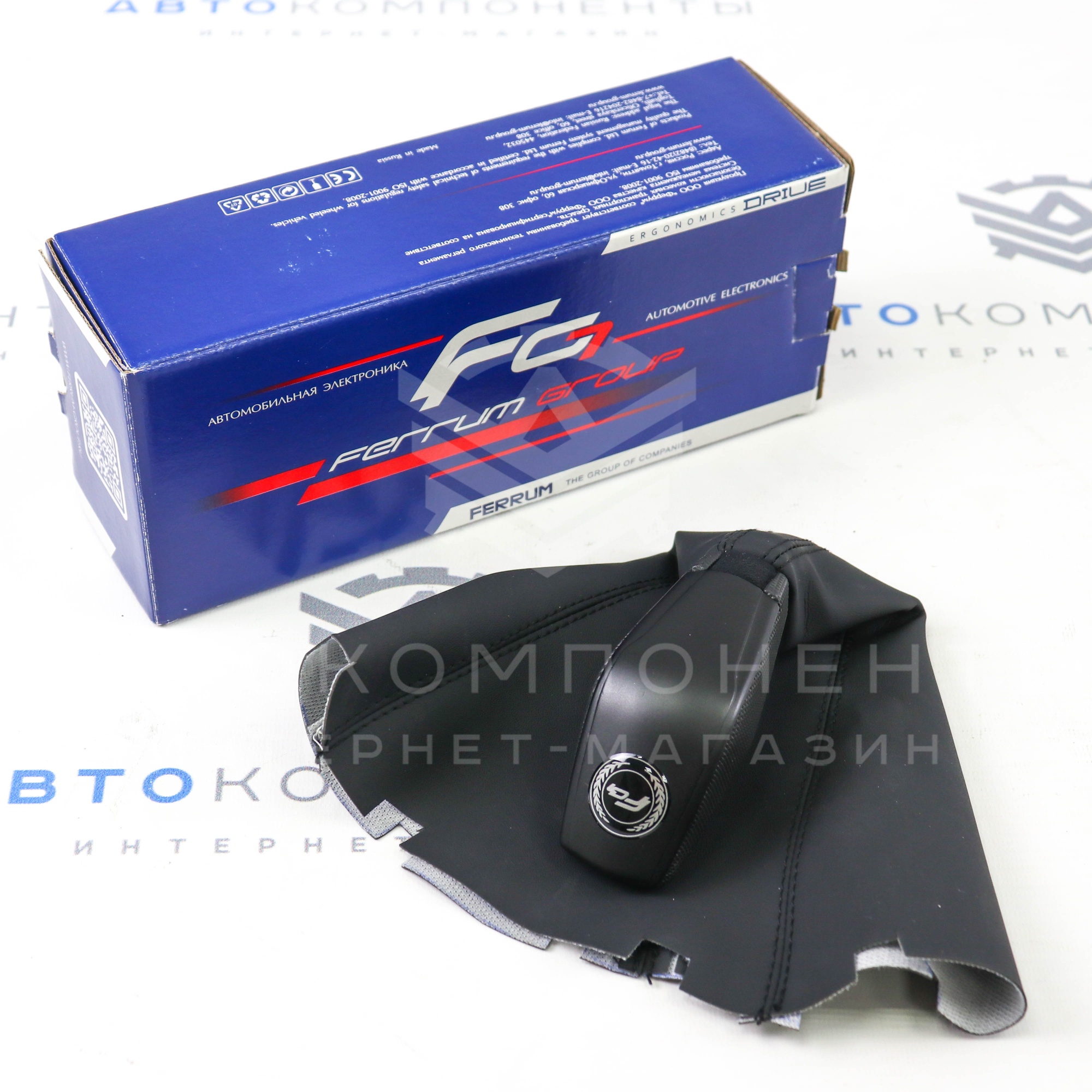 Модельная ручка КПП "FERRUM GROUP" (экокожа) Лада Гранта, Гранта FL, Калина 2, Приора 2