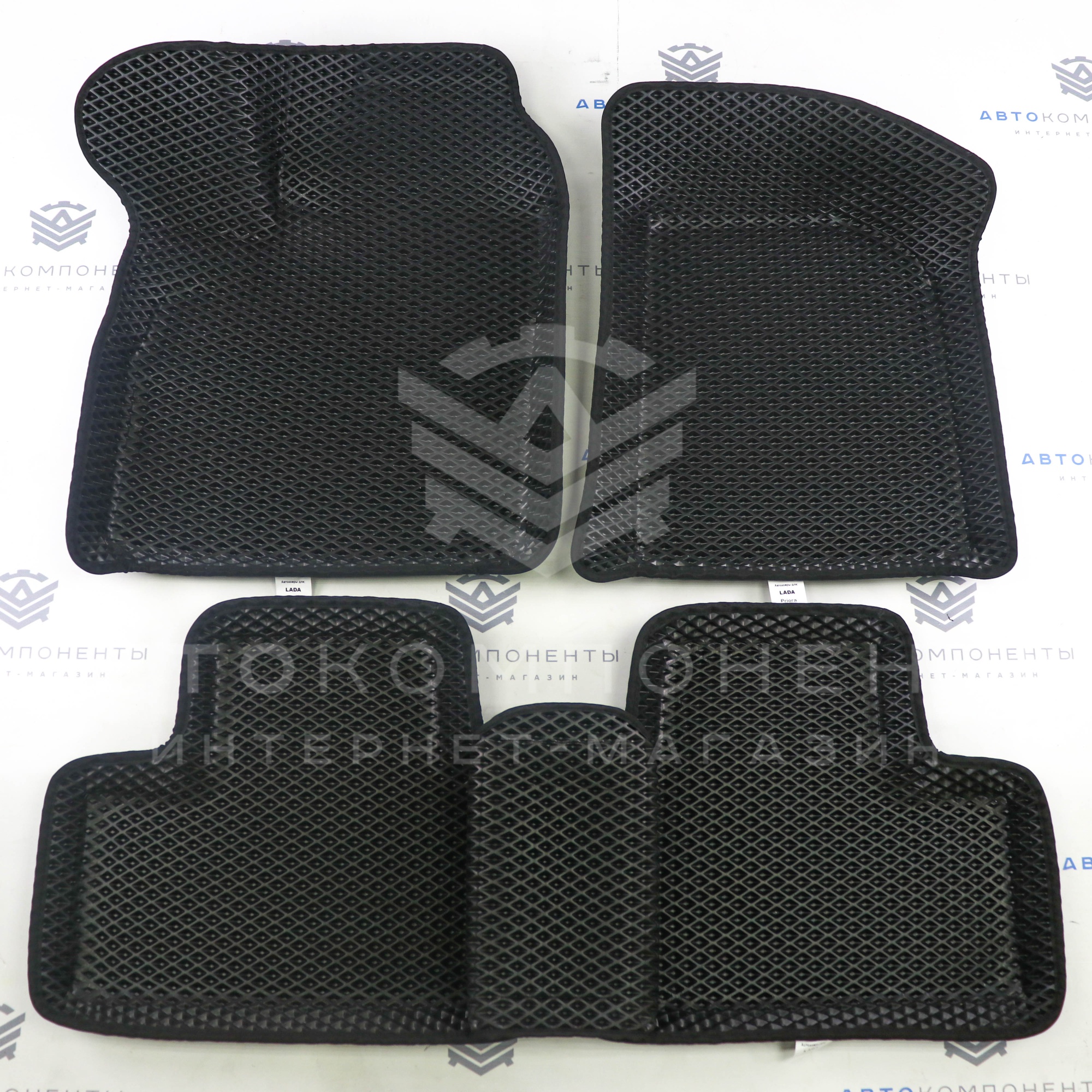 Ковры салонные EVA 3D с бортами (ромб) ВАЗ 2110-2112, Приора