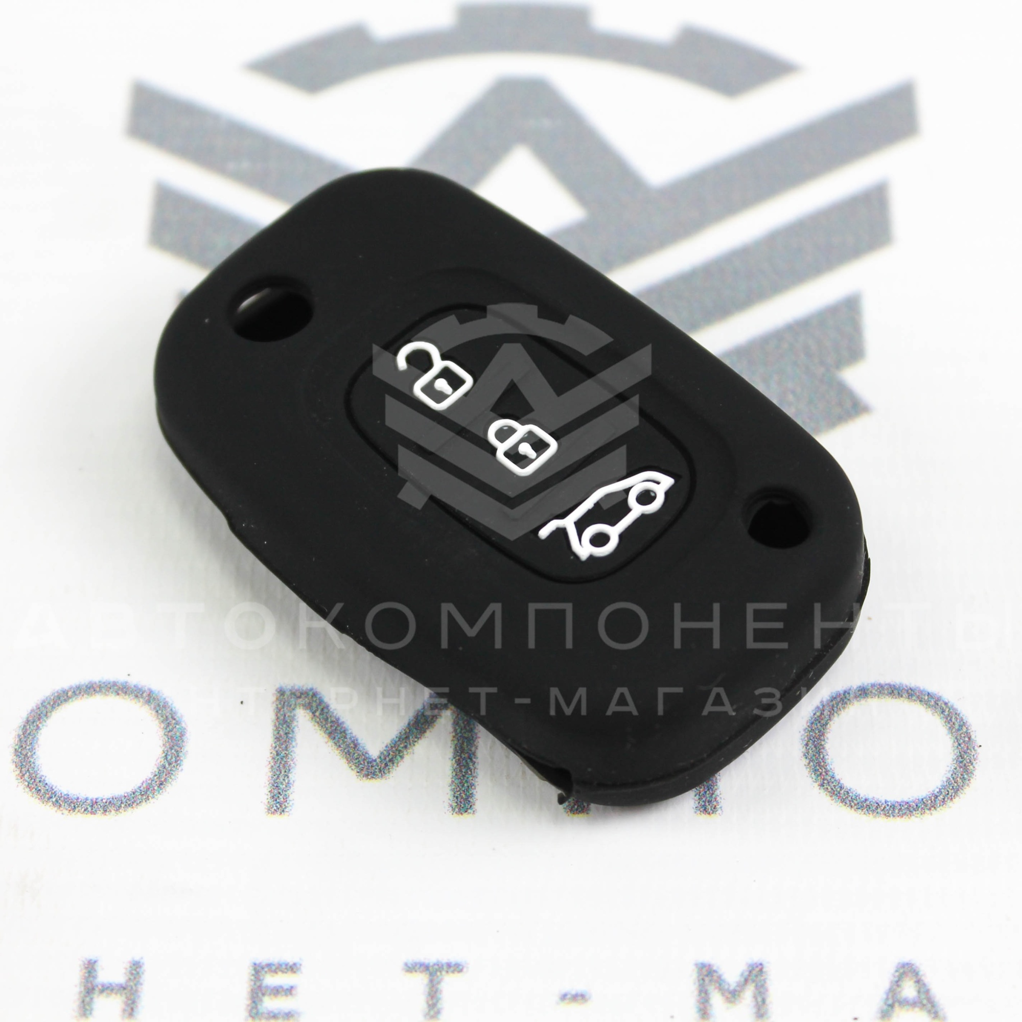 Силиконовый чехол на выкидной ключ Лада Vesta, X-Ray (черный)