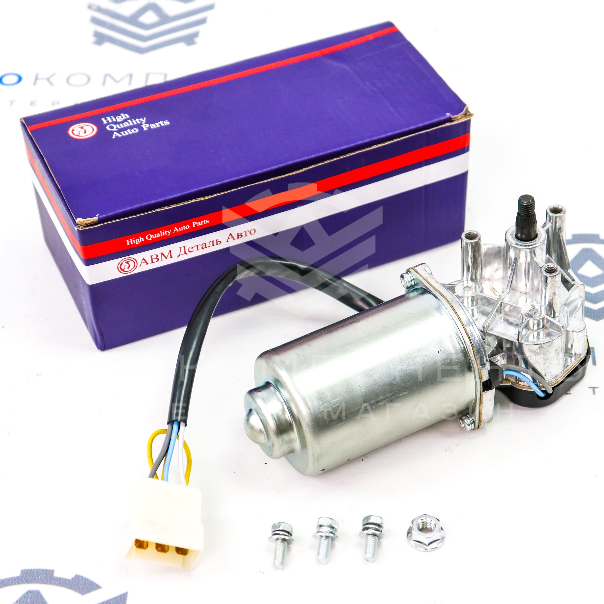 Мотор переднего стеклоочистителя "АВМ Деталь" (вал 10мм) ВАЗ 2110, 2111, 2112